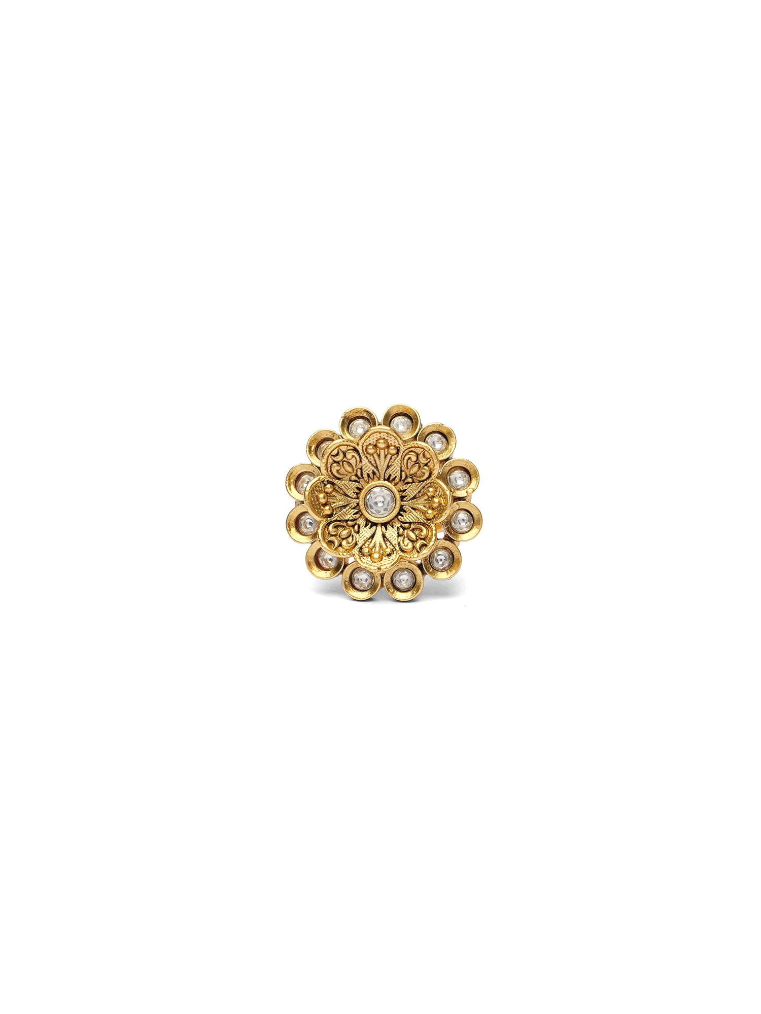 Menaka Gold Style Ring in White