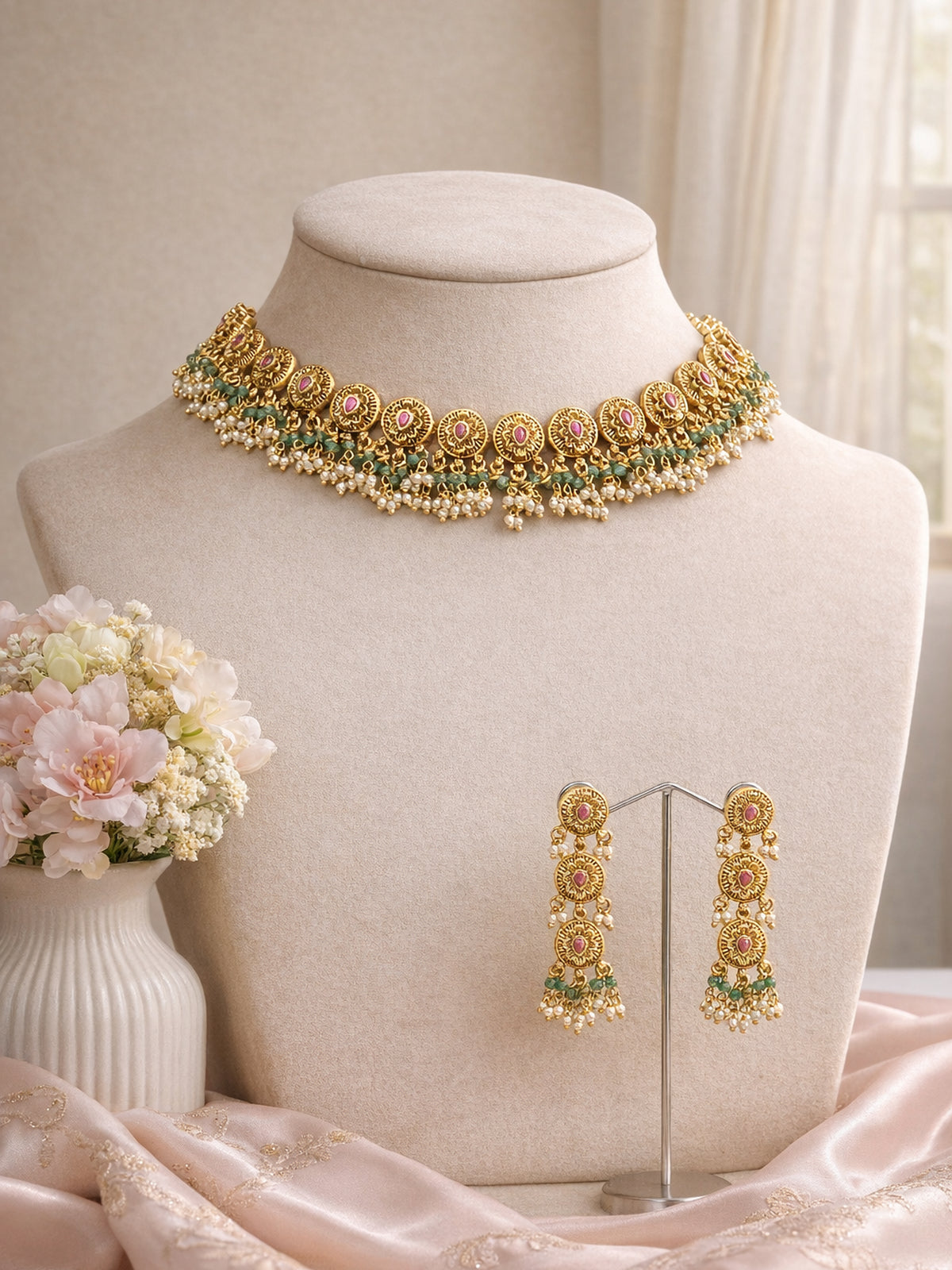 Mihira Classic Necklace Set in Multi 