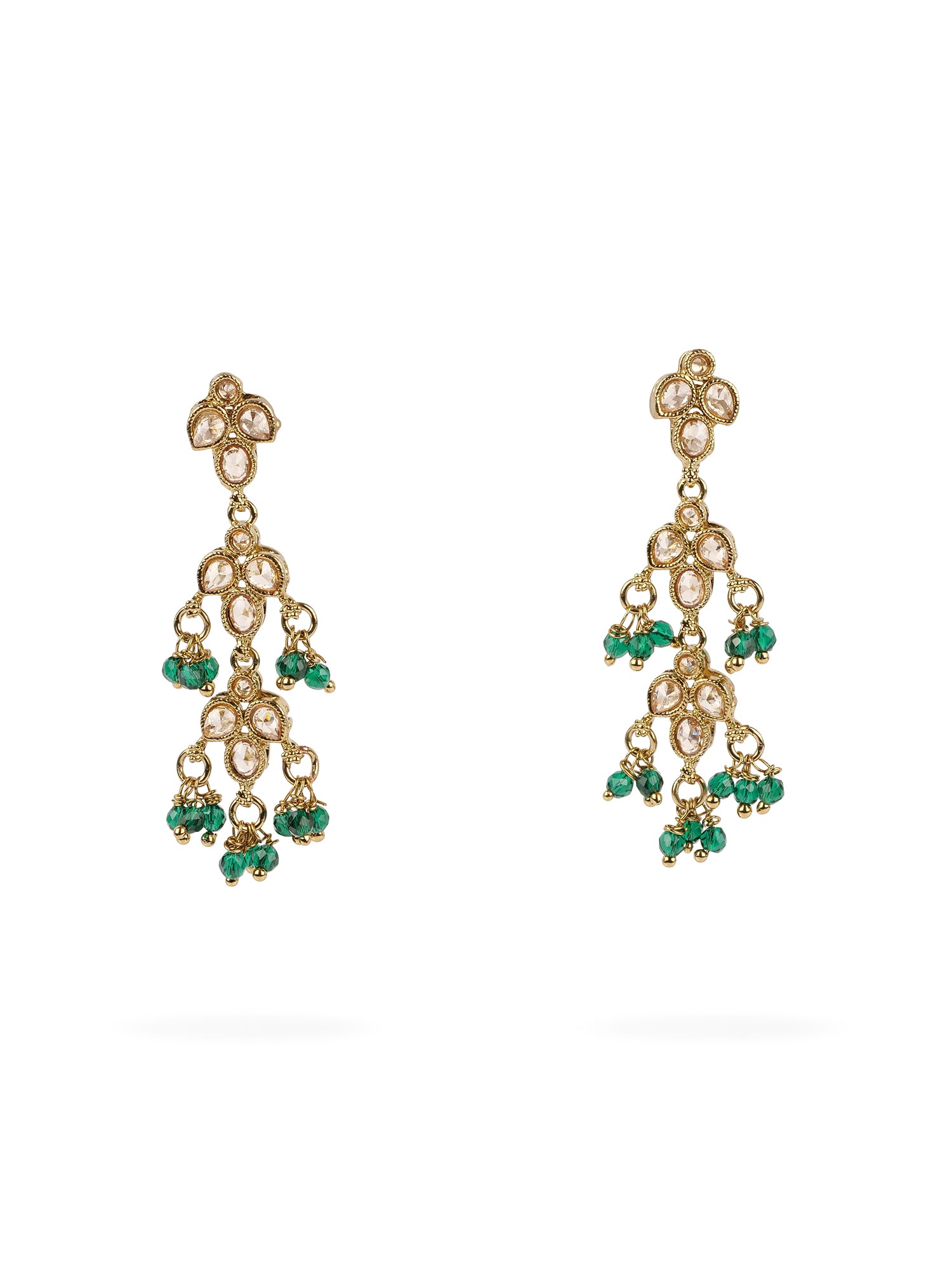 Mila Drop Earrings in Green