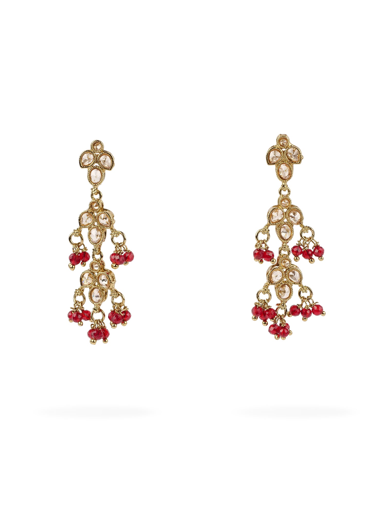 Mila Drop Earrings in Maroon