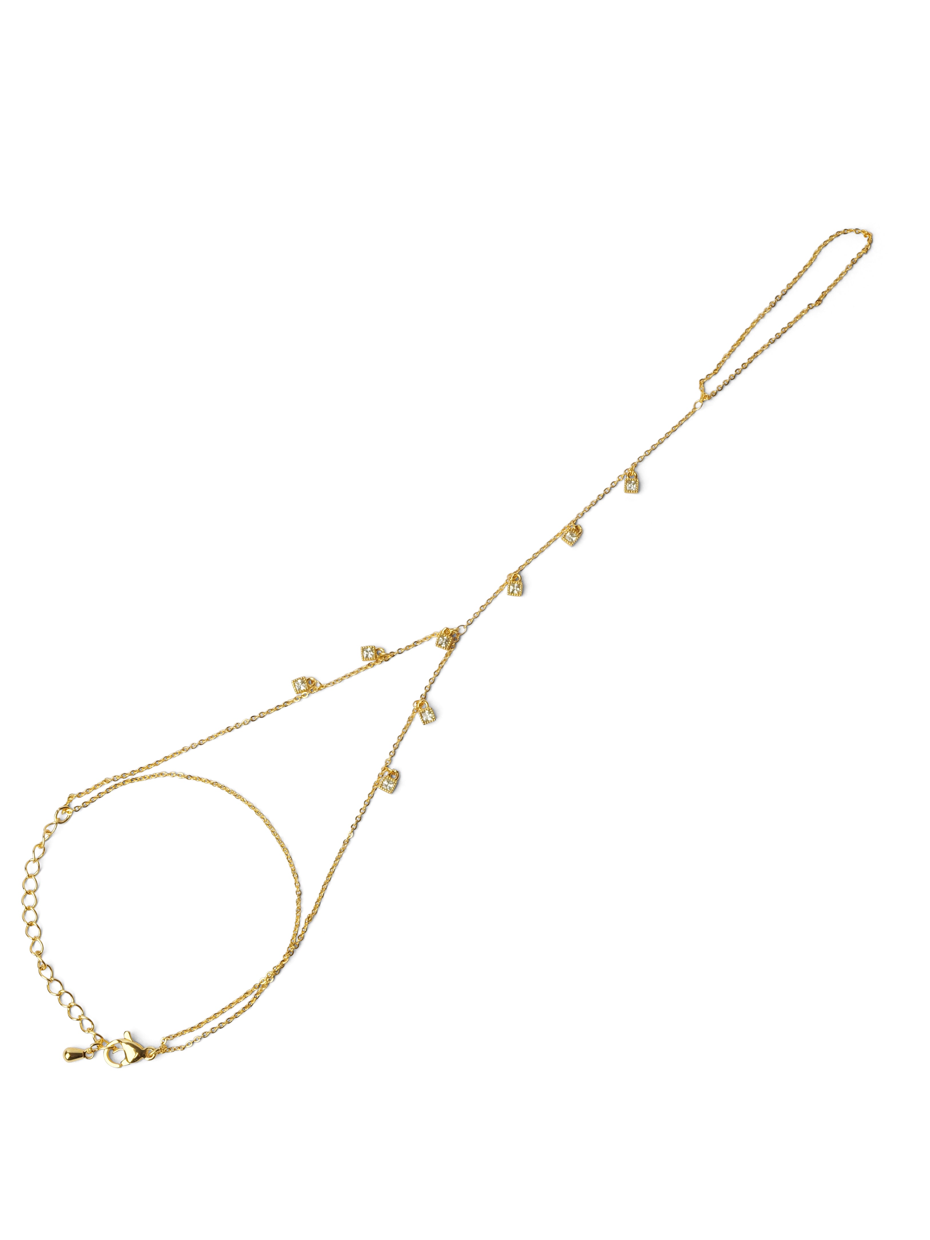 Millie Cubic Zirconia Hand Chain in Gold