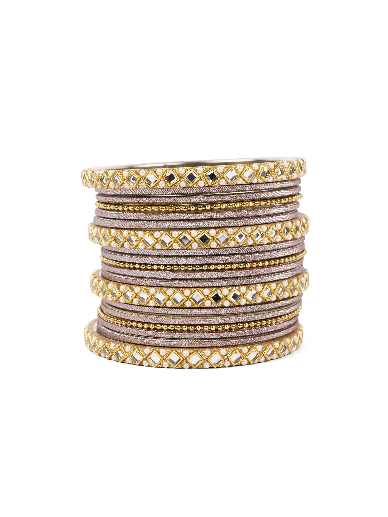 Mirror Shimmer Bangle Set in Purple