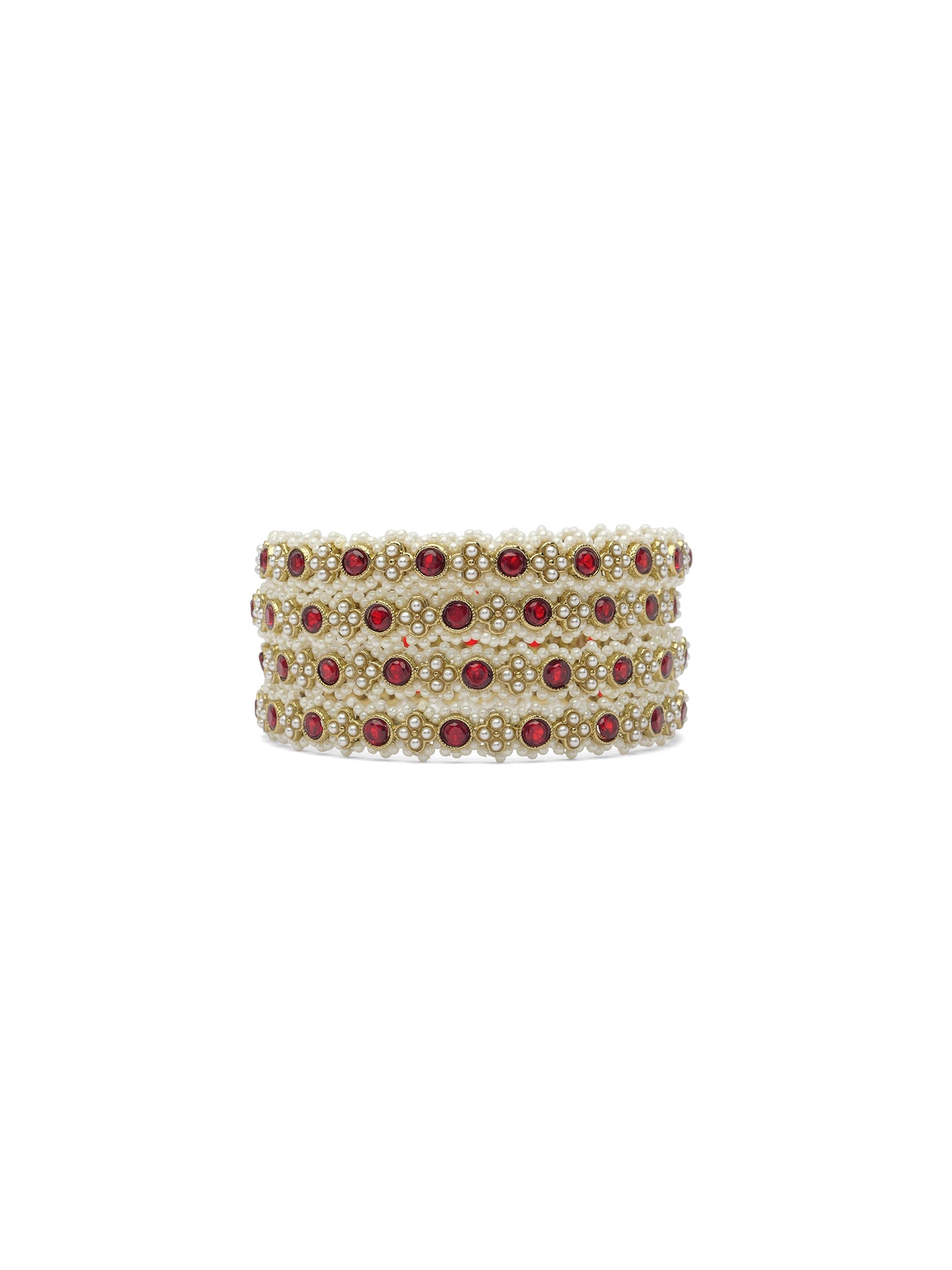 Miva Pearl Kadas in Maroon and Antique Gold