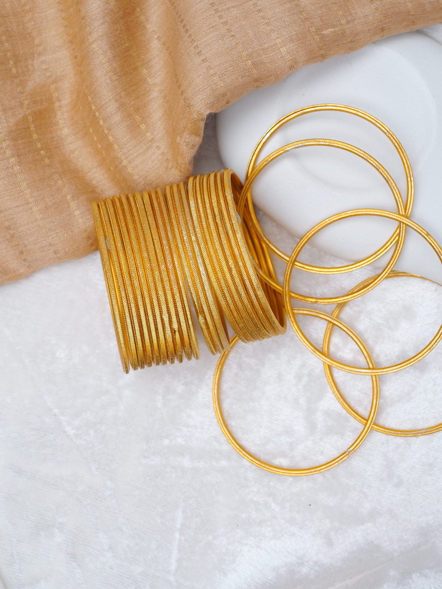 Mustard Yellow Shimmer Bangles