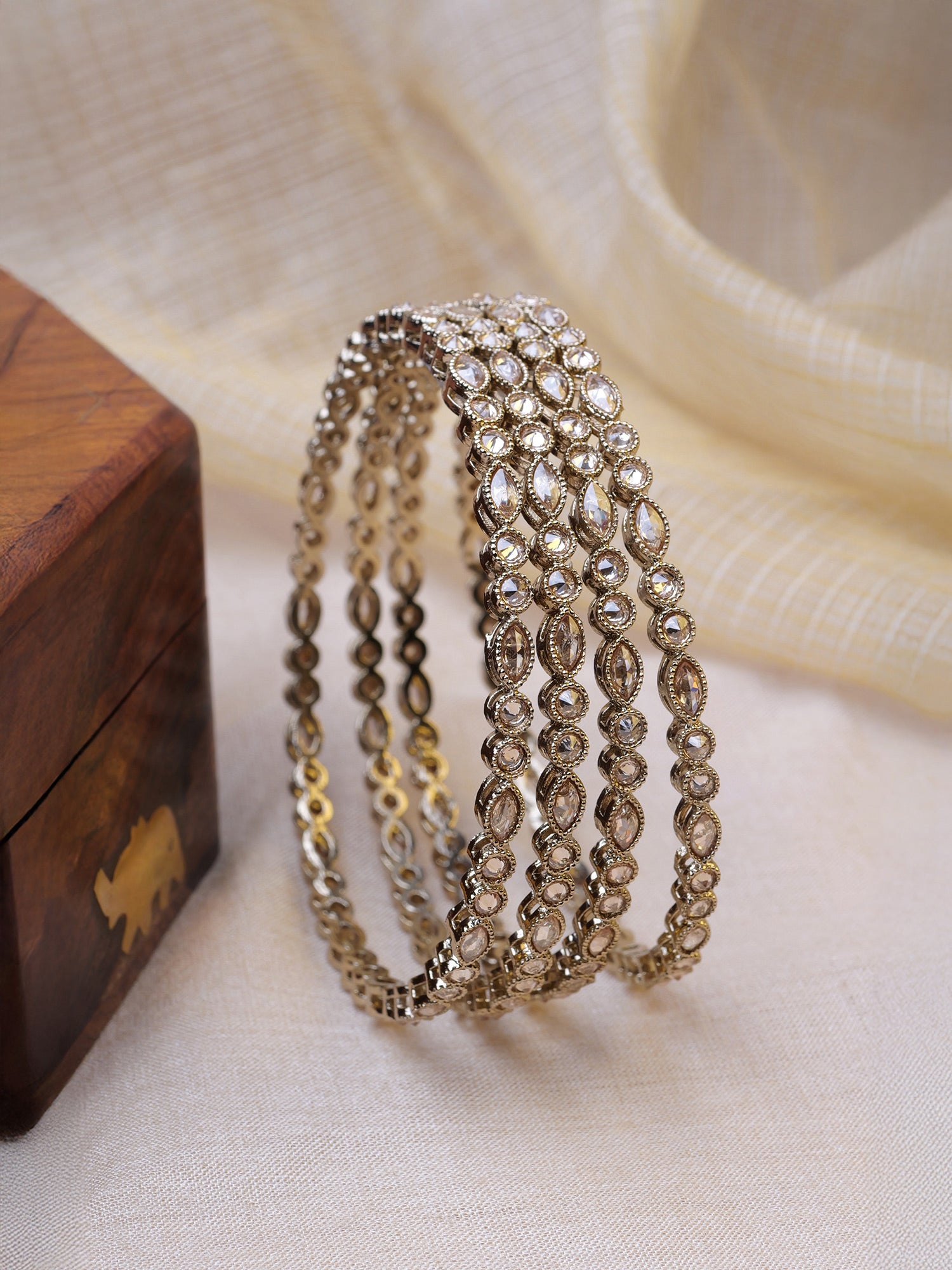 Myra Indian Bangles in Champagne