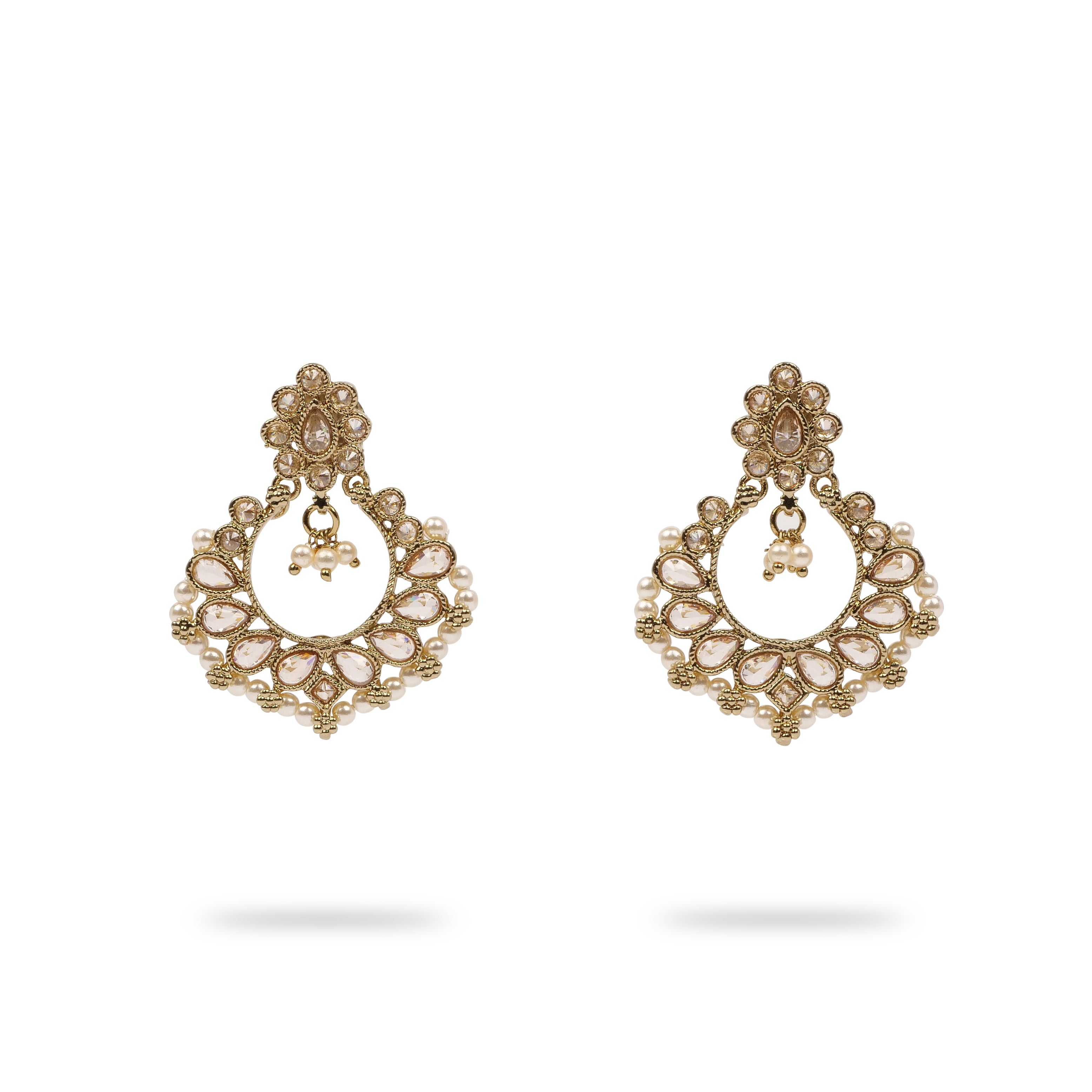 Naina Simple Necklace Set in Light Topaz