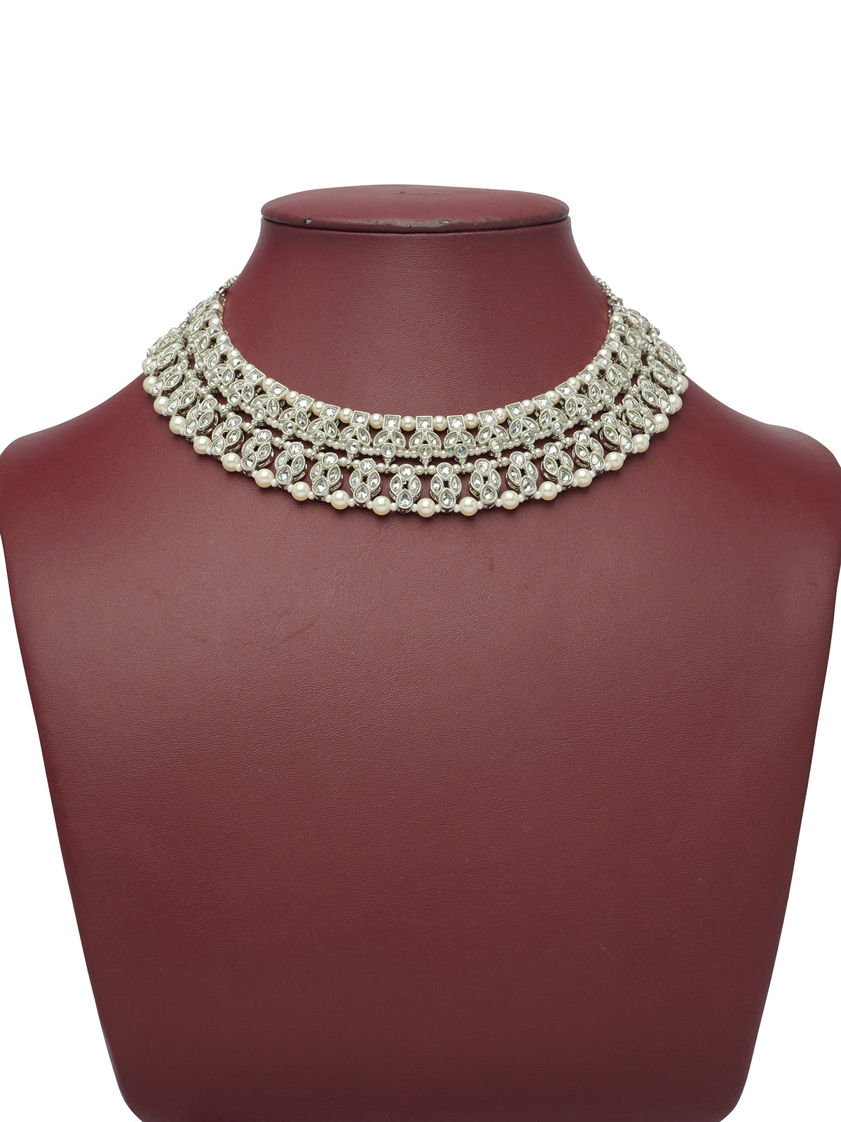 Naisha Necklace Set in Rhodium