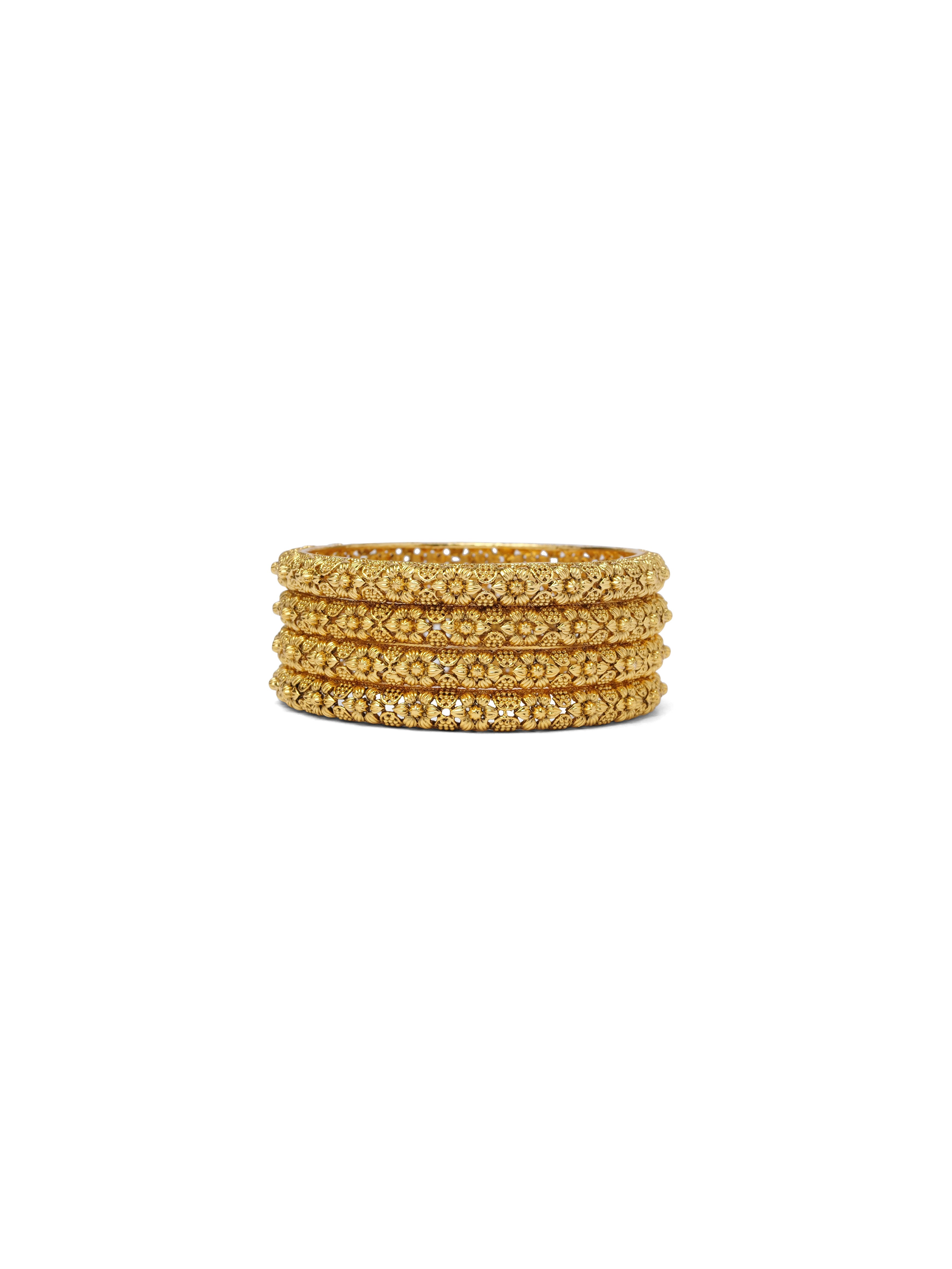 Nandini Set of 4 Classic Gold Bangles