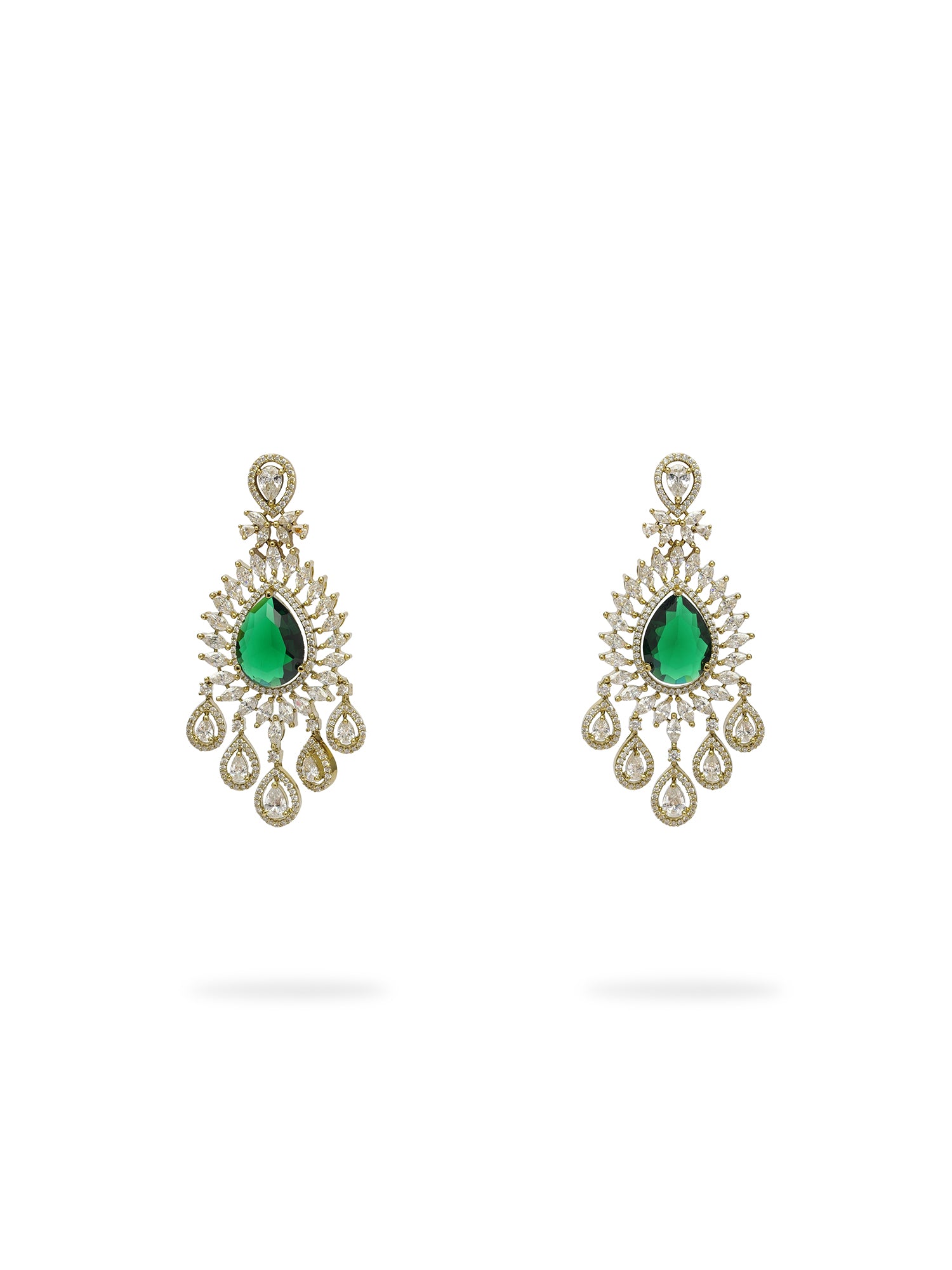 Navira Cubic Zirconia Necklace Set in Green