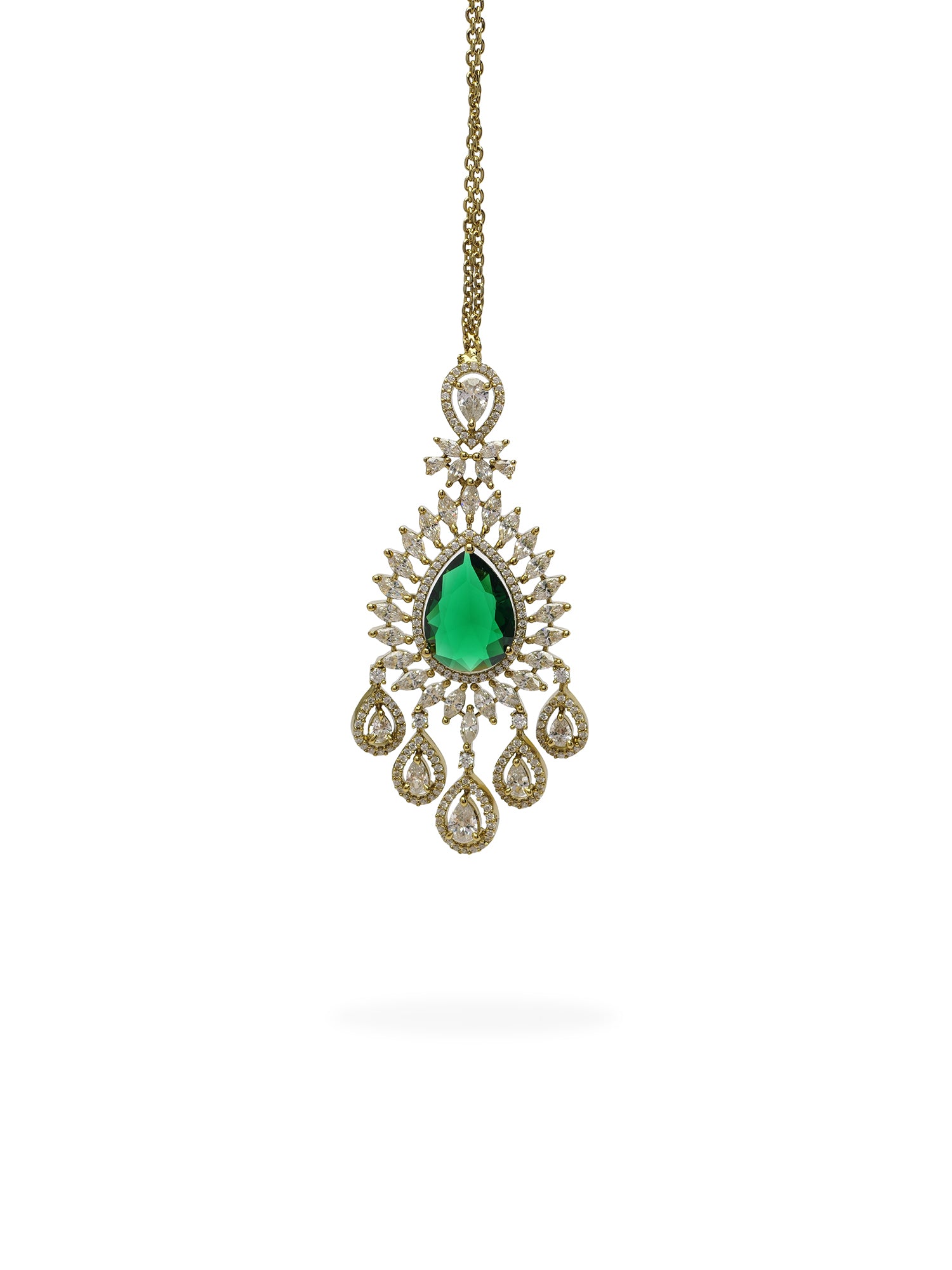 Navira Cubic Zirconia Necklace Set in Green