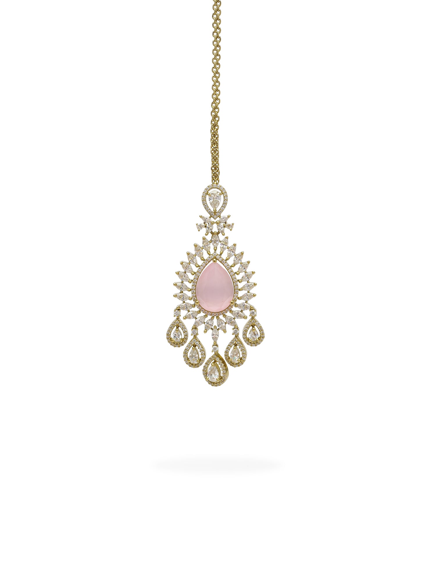 Navira Cubic Zirconia Necklace Set in Light Pink