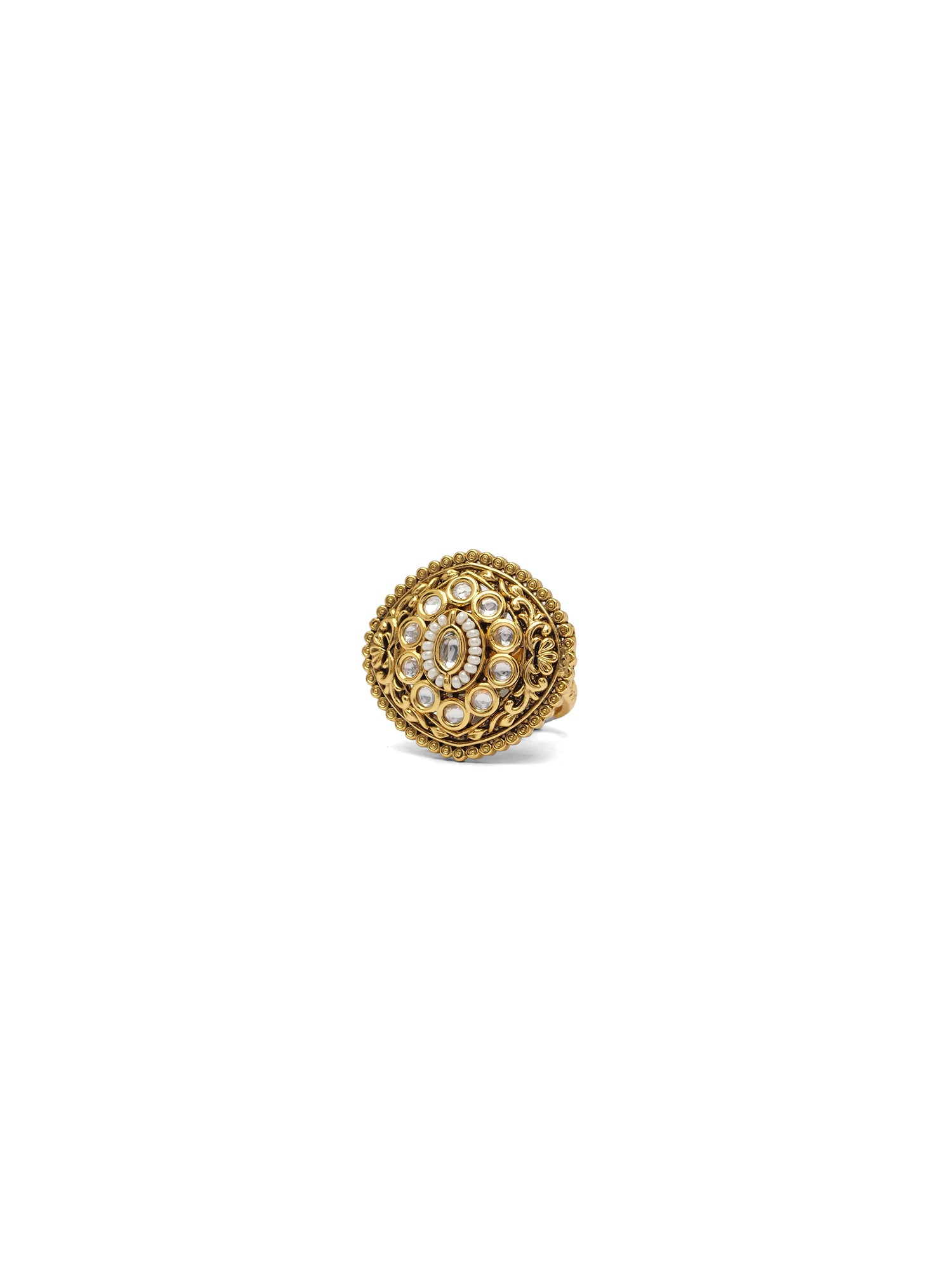 Navya Kundan Ring in White