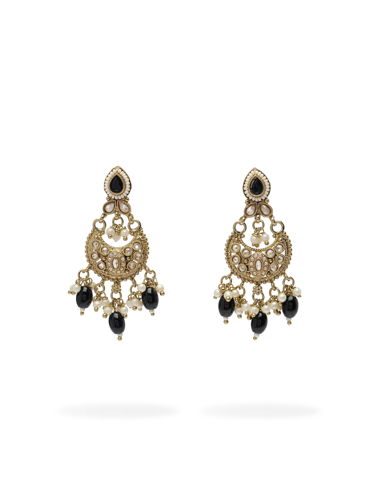 Nayla Pearl Earrings in Black