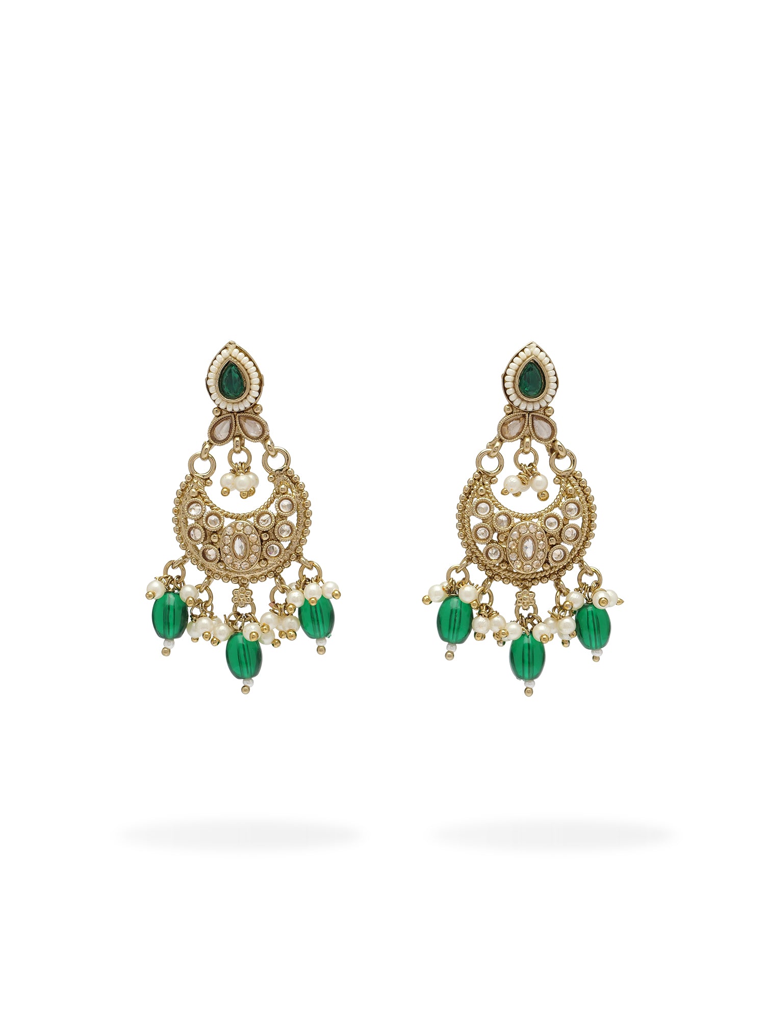Nayla Pearl Earrings in Green