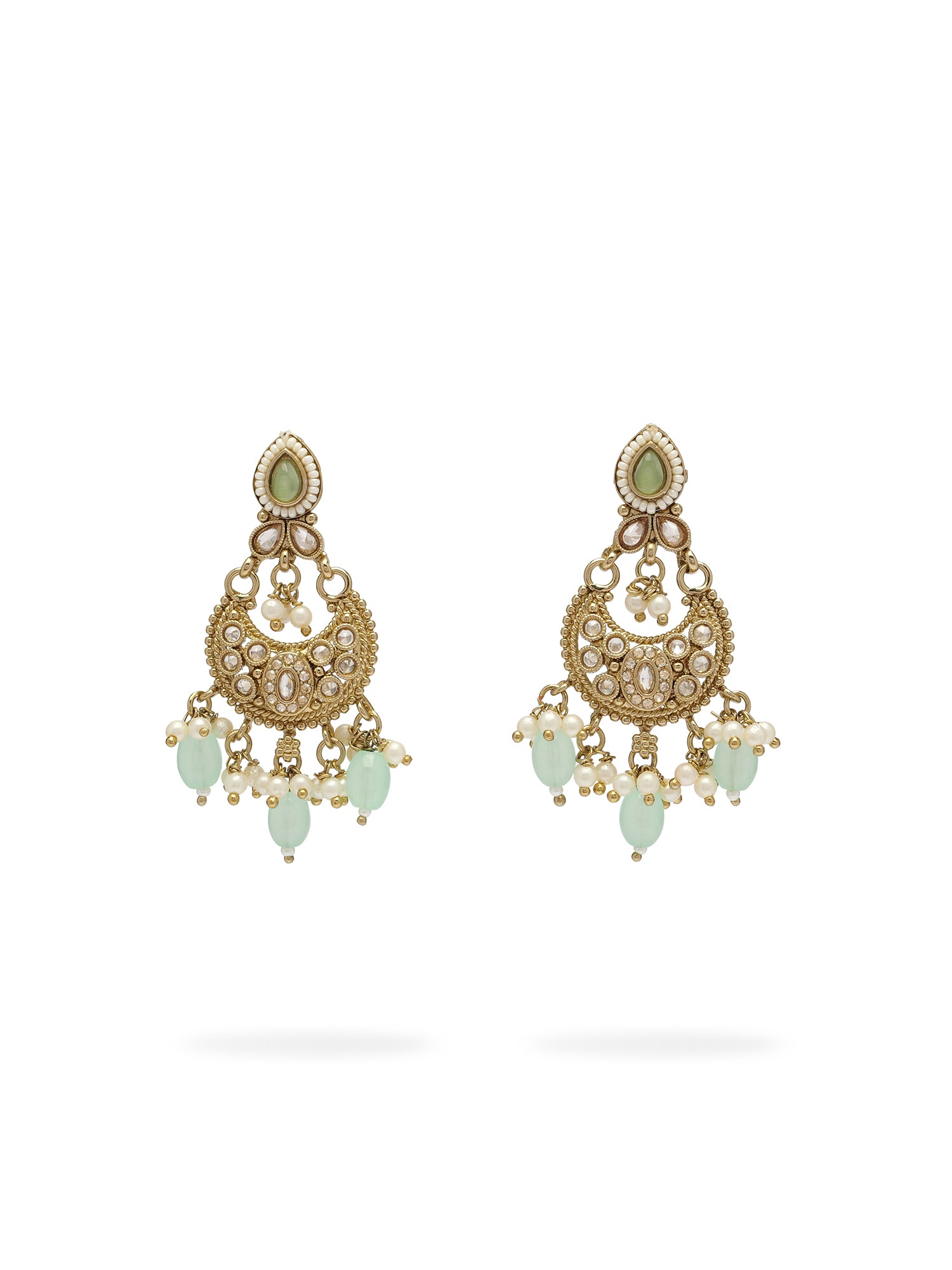 Nayla Pearl Earrings in Mint
