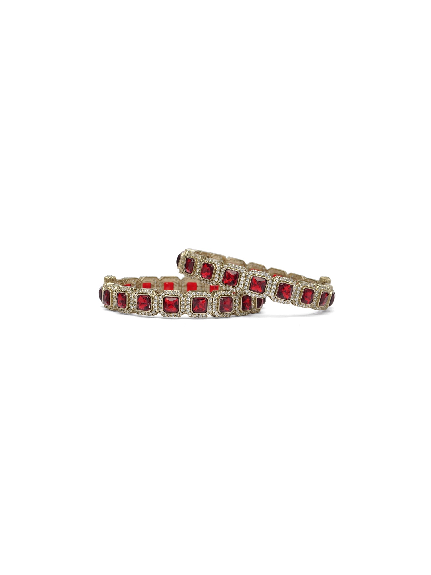 Nazaara Kada Bangles in Maroon