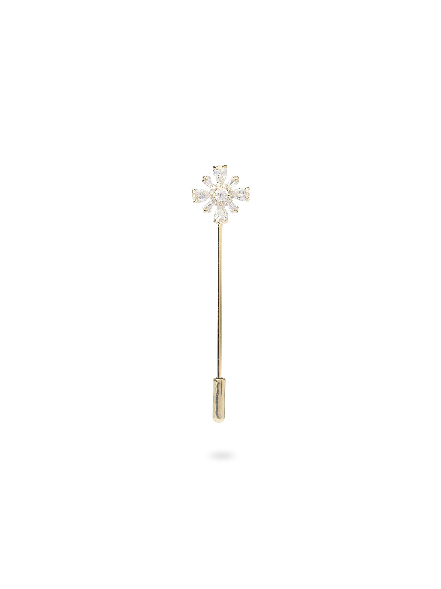 Nazira Scarf Pin in White and Gold