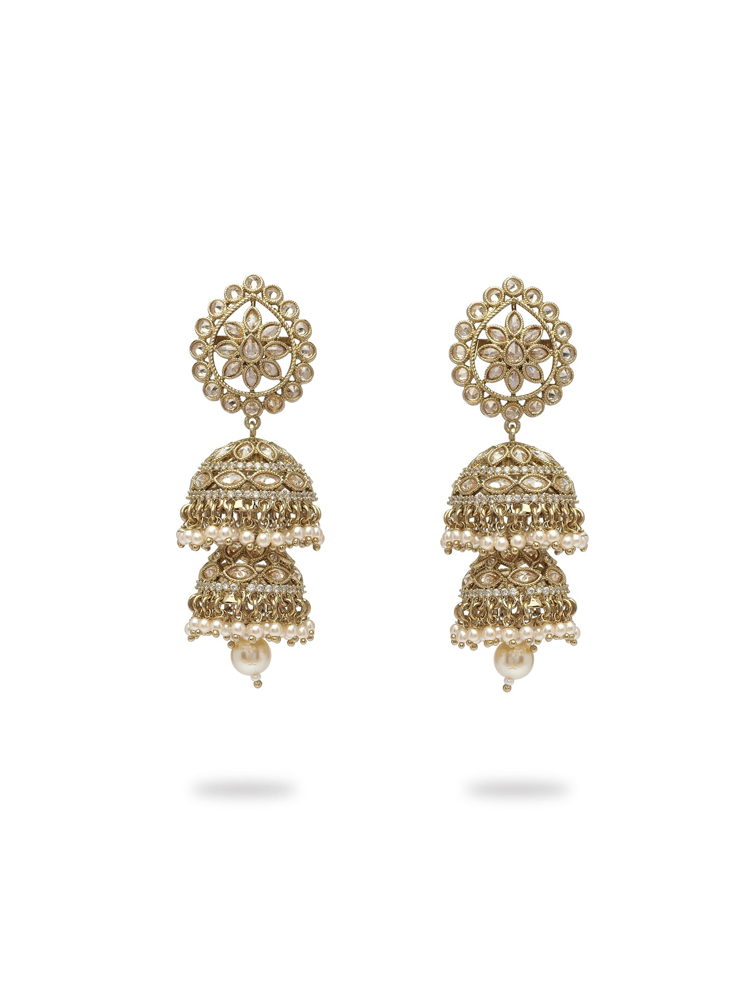 Nazreen Jhumka Earrings in Champagne