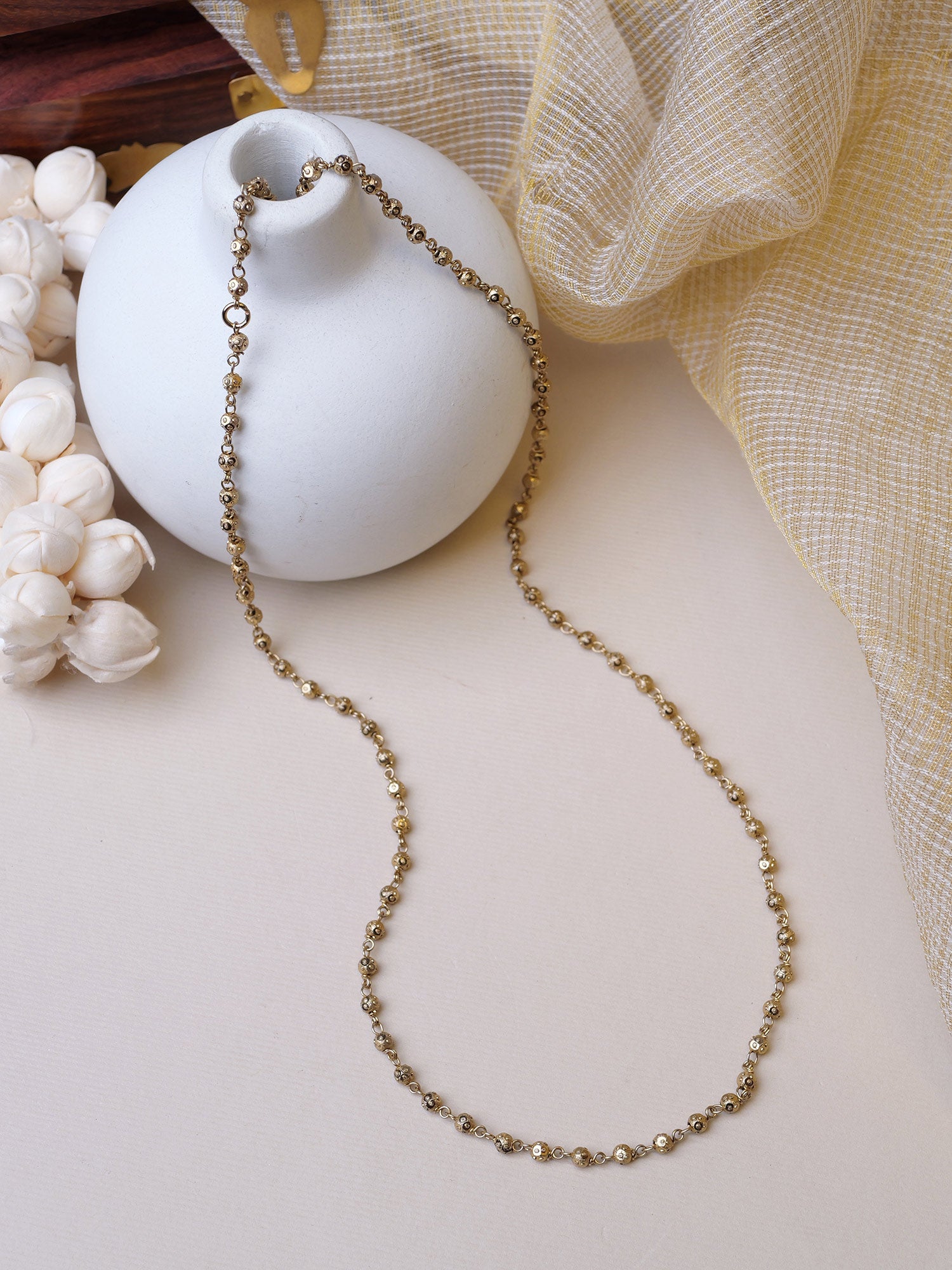 Neela Antique Gold Ball Chain