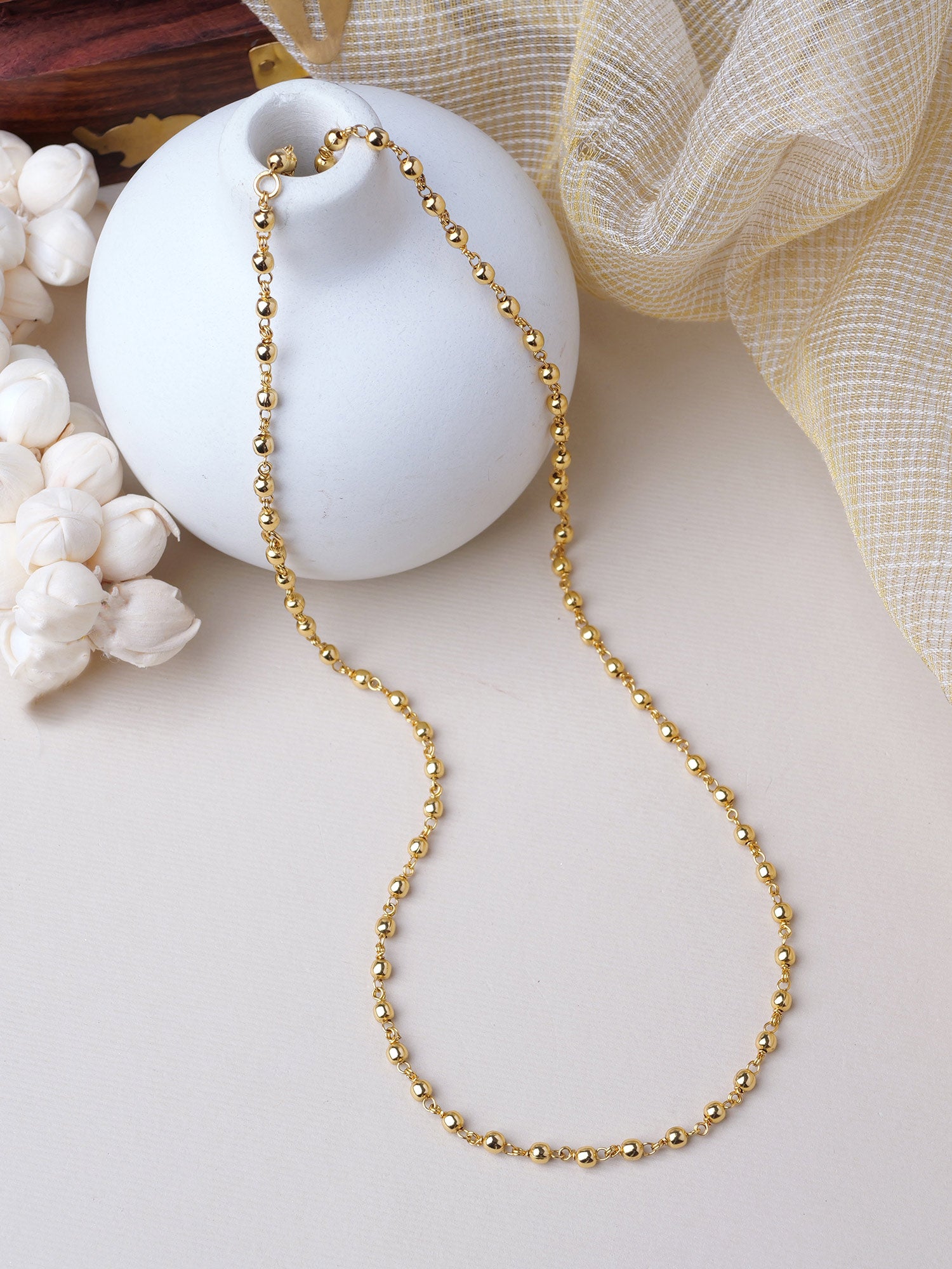 Neela Matte Gold Ball Chain