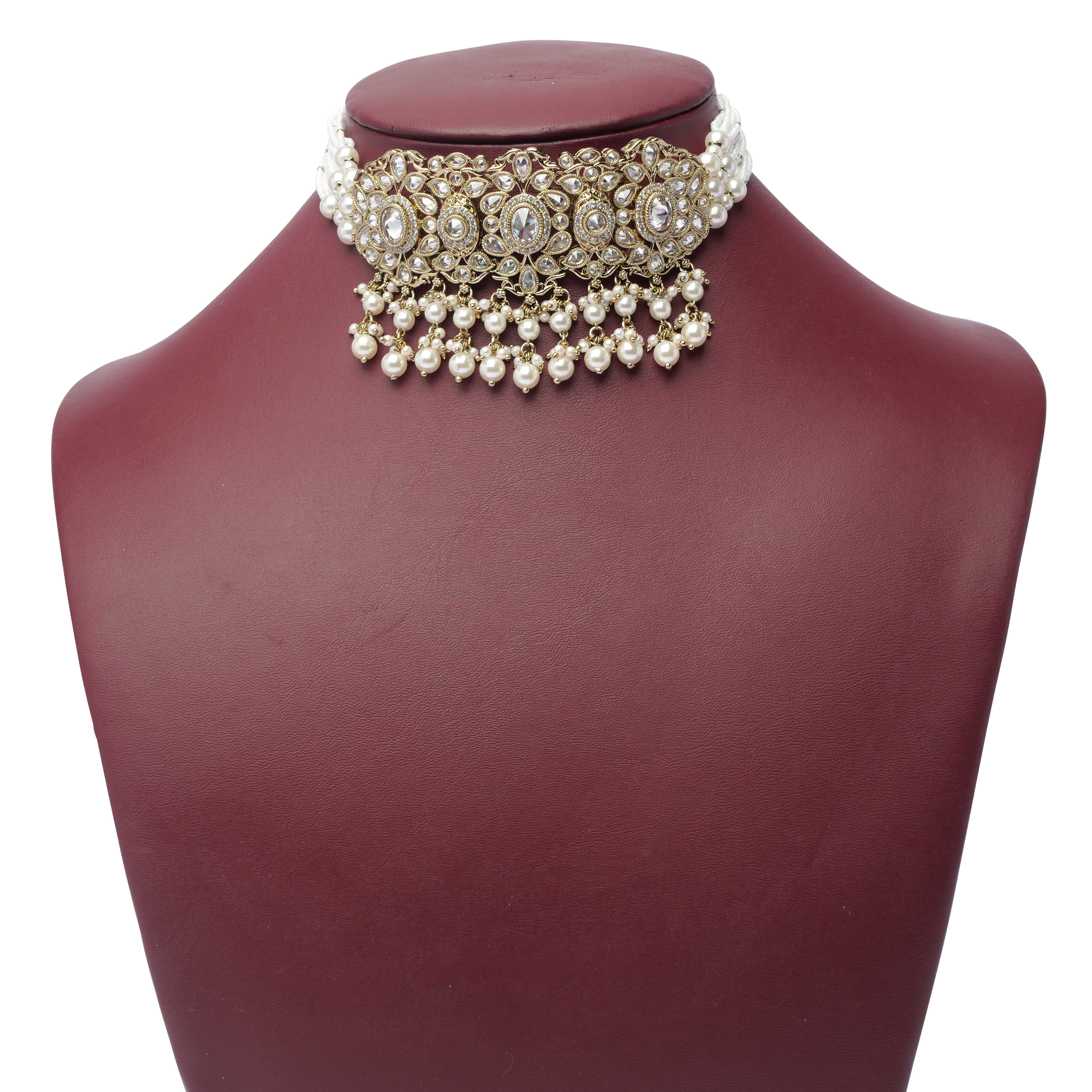 Neelmani Necklace Set in White