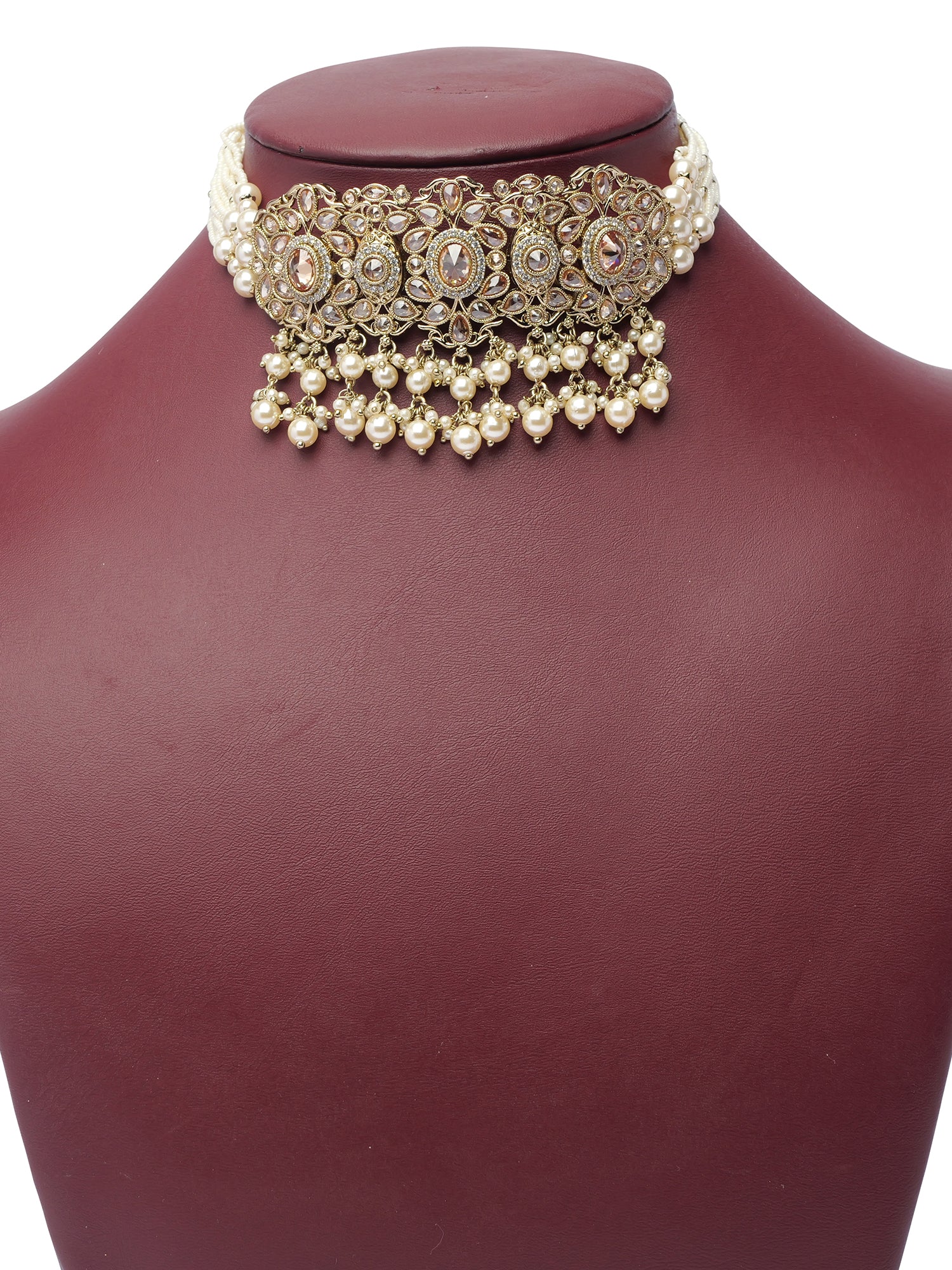 Neelmani Choker Set in Antique Gold