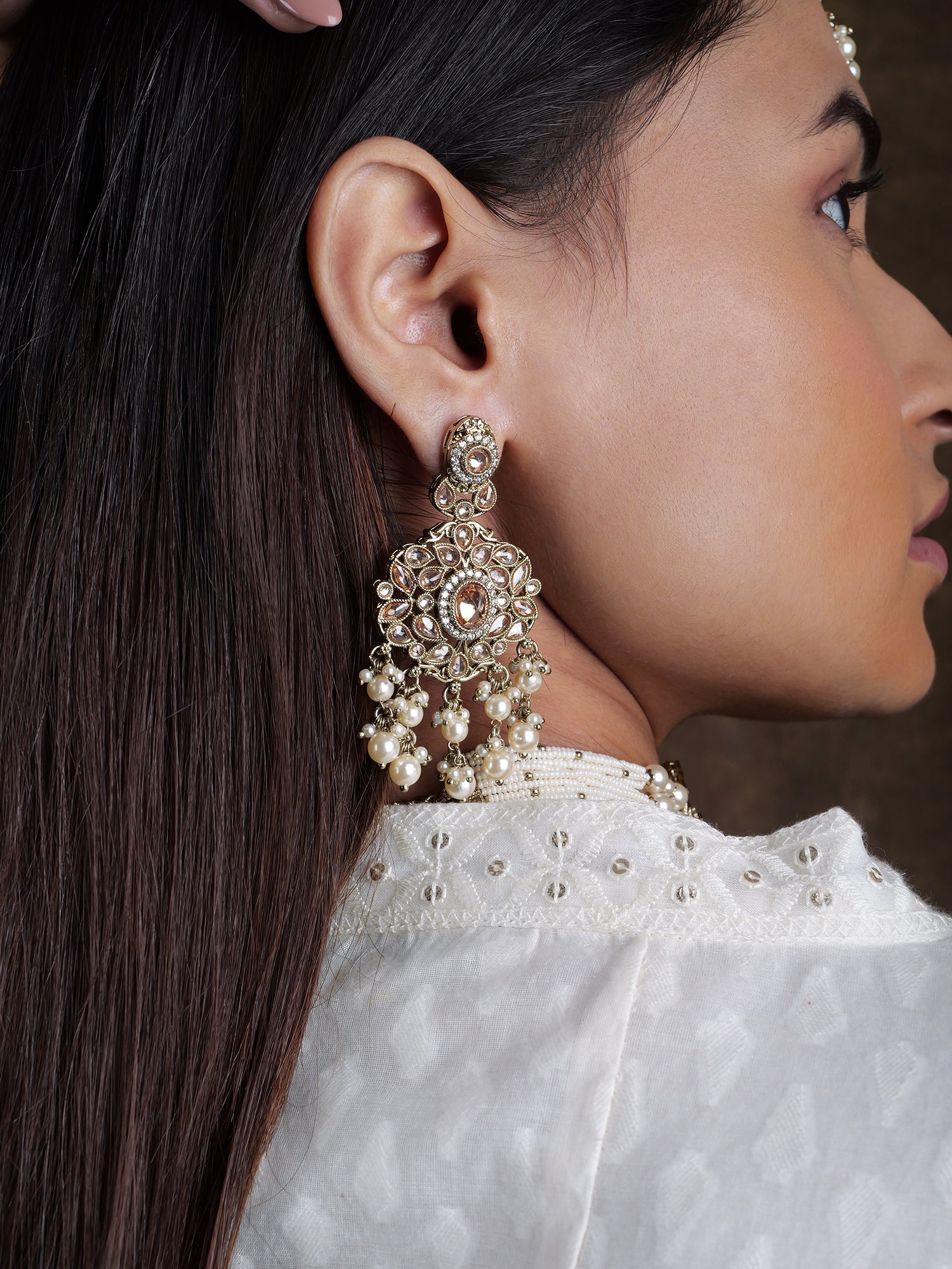 Neelmani Choker Set in Antique Gold