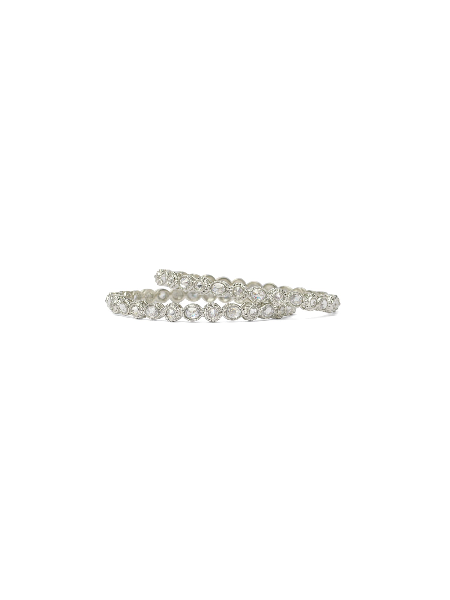 Neha Kada Bangles in Rhodium
