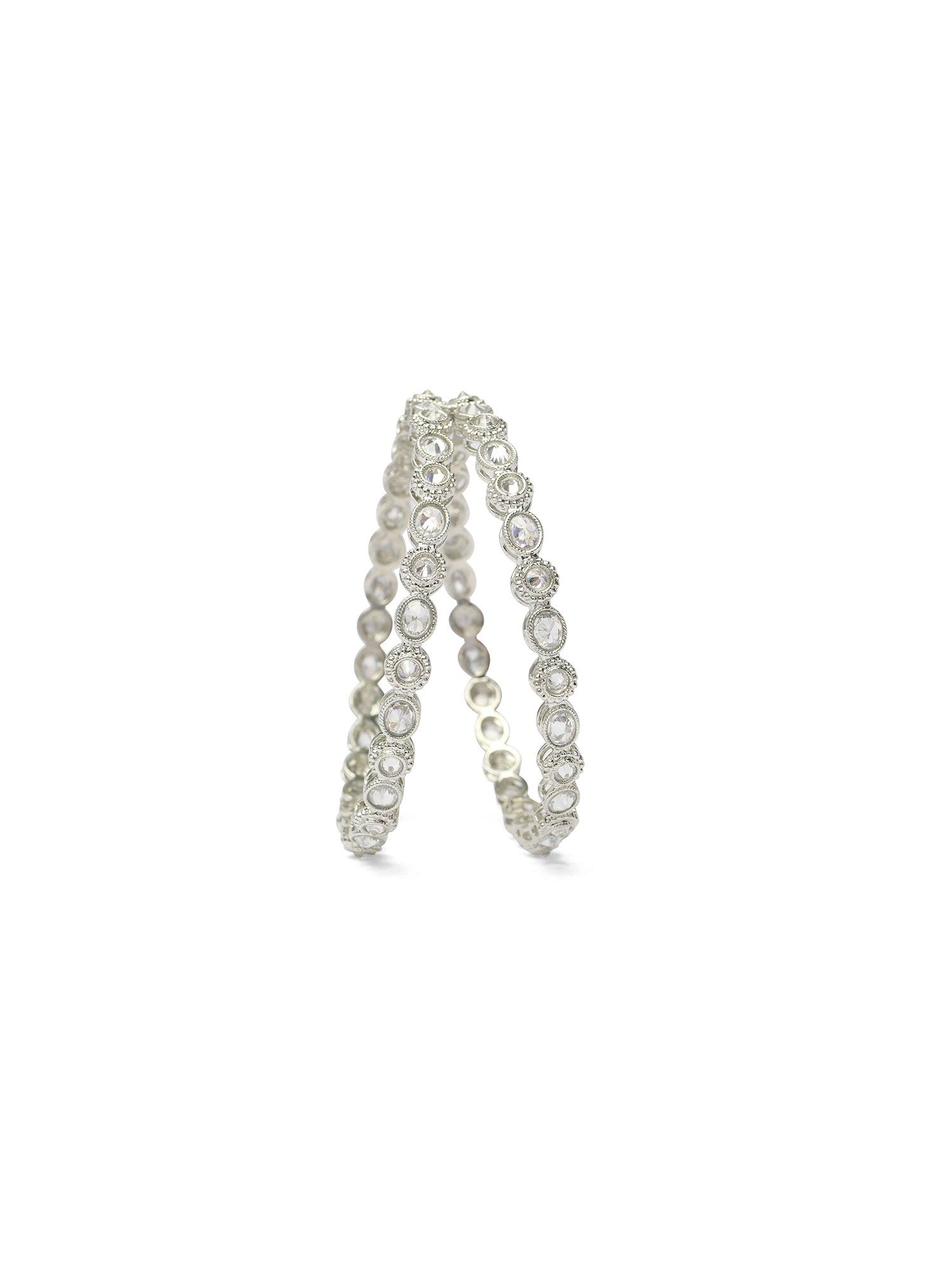 Neha Kada Bangles in Rhodium