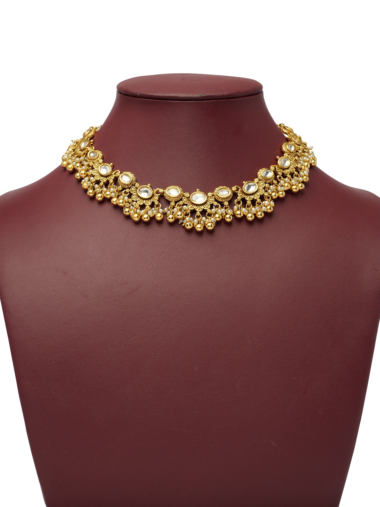 Nerina Kundan Cluster Necklace Set