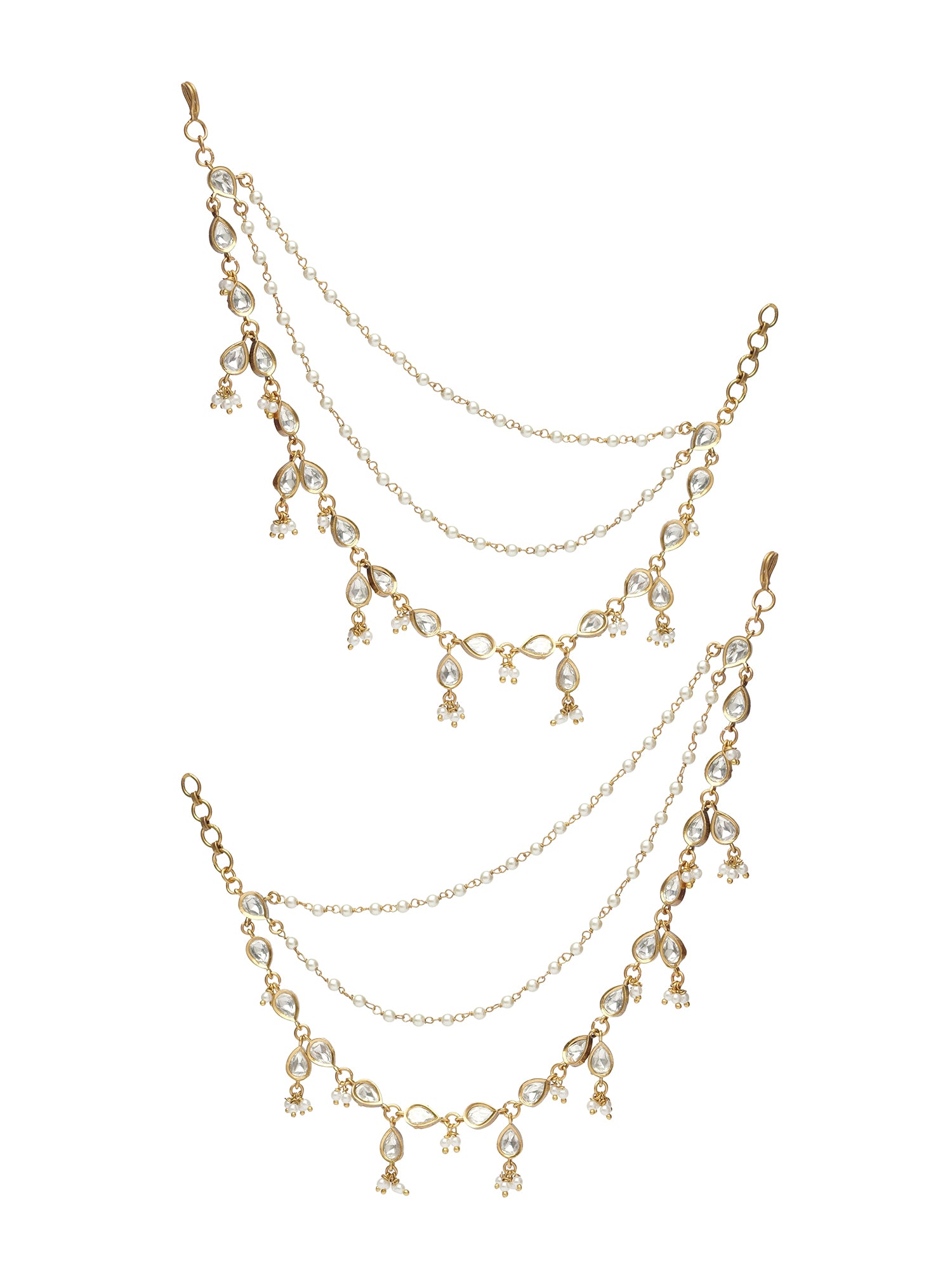 Neya Kundan Pearl Ear Chains