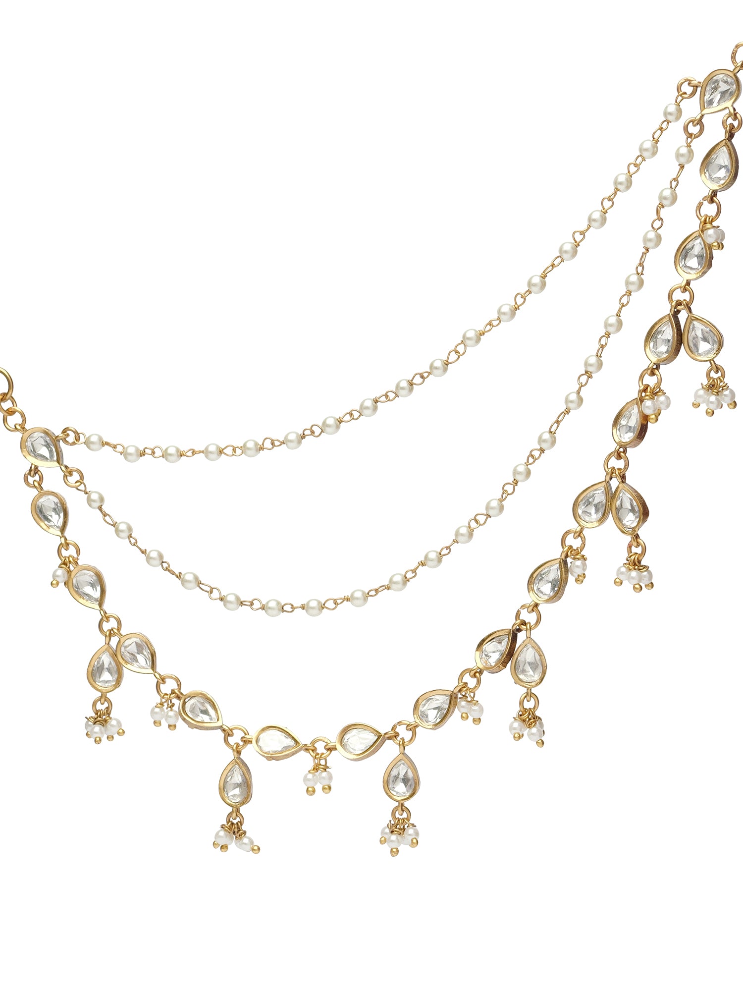 Neya Kundan Pearl Ear Chains