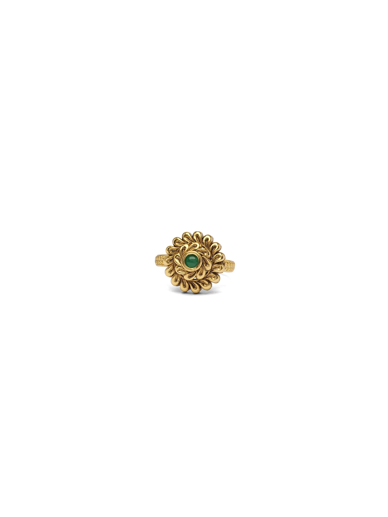 Nila Kundan Ring in Green