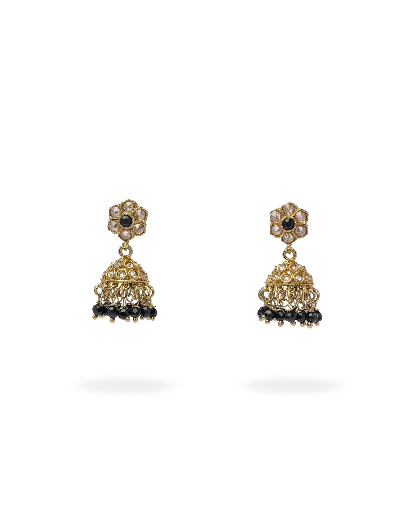 Nilima Small Jhumka Earrings in Black