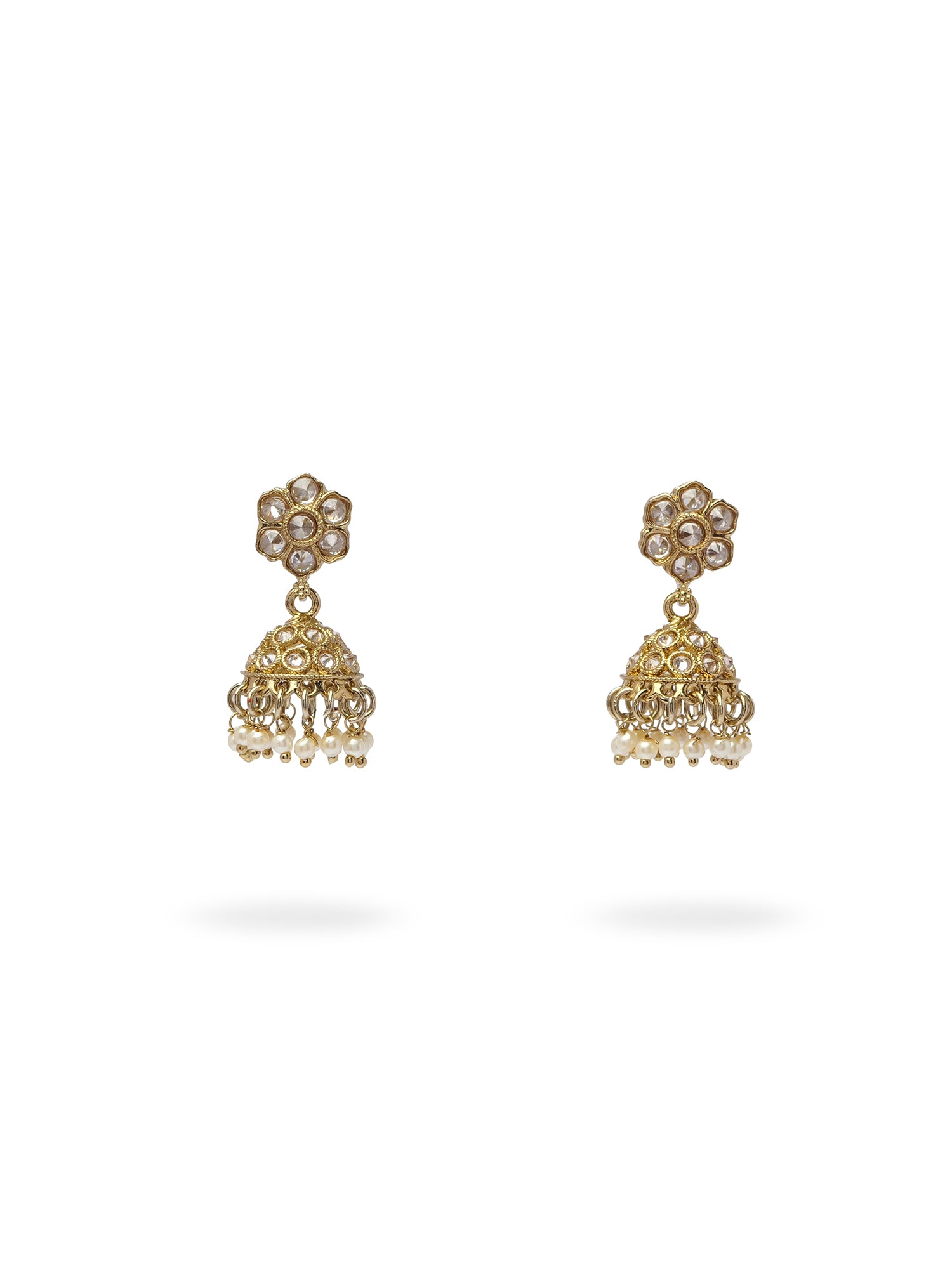 Nilima Small Jhumka Earrings in Champagne