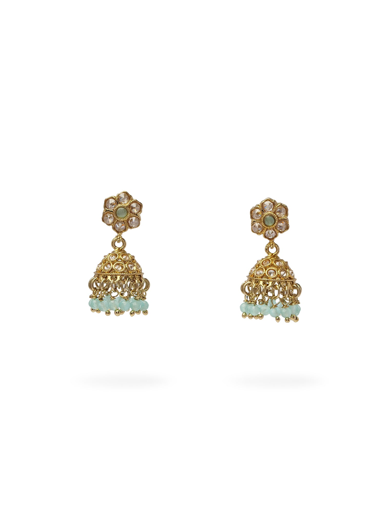 Nilima Small Jhumka Earrings in Light Blue