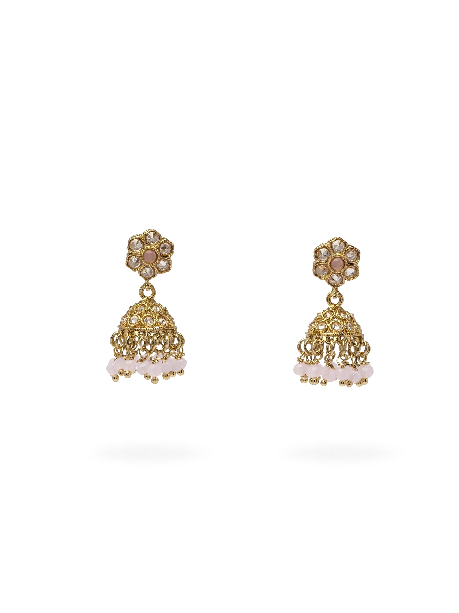 Nilima Small Jhumka Earrings in Light Pink