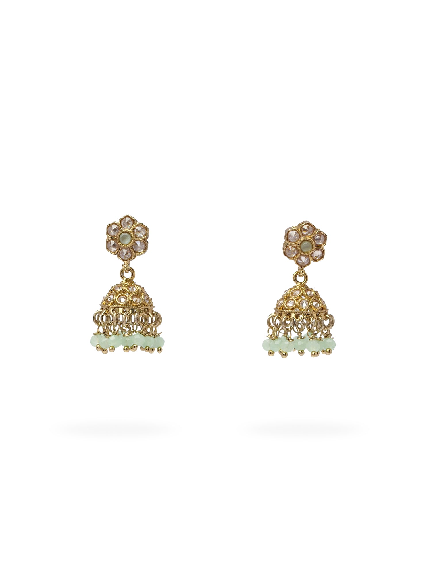 Nilima Small Jhumka Earrings in Mint