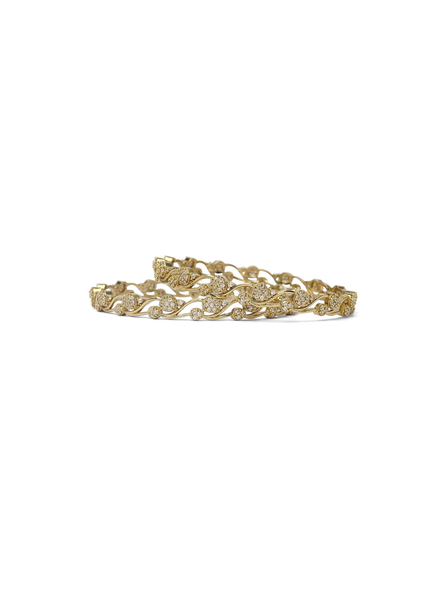 Nirali Cubic Zirconia Bangles in White