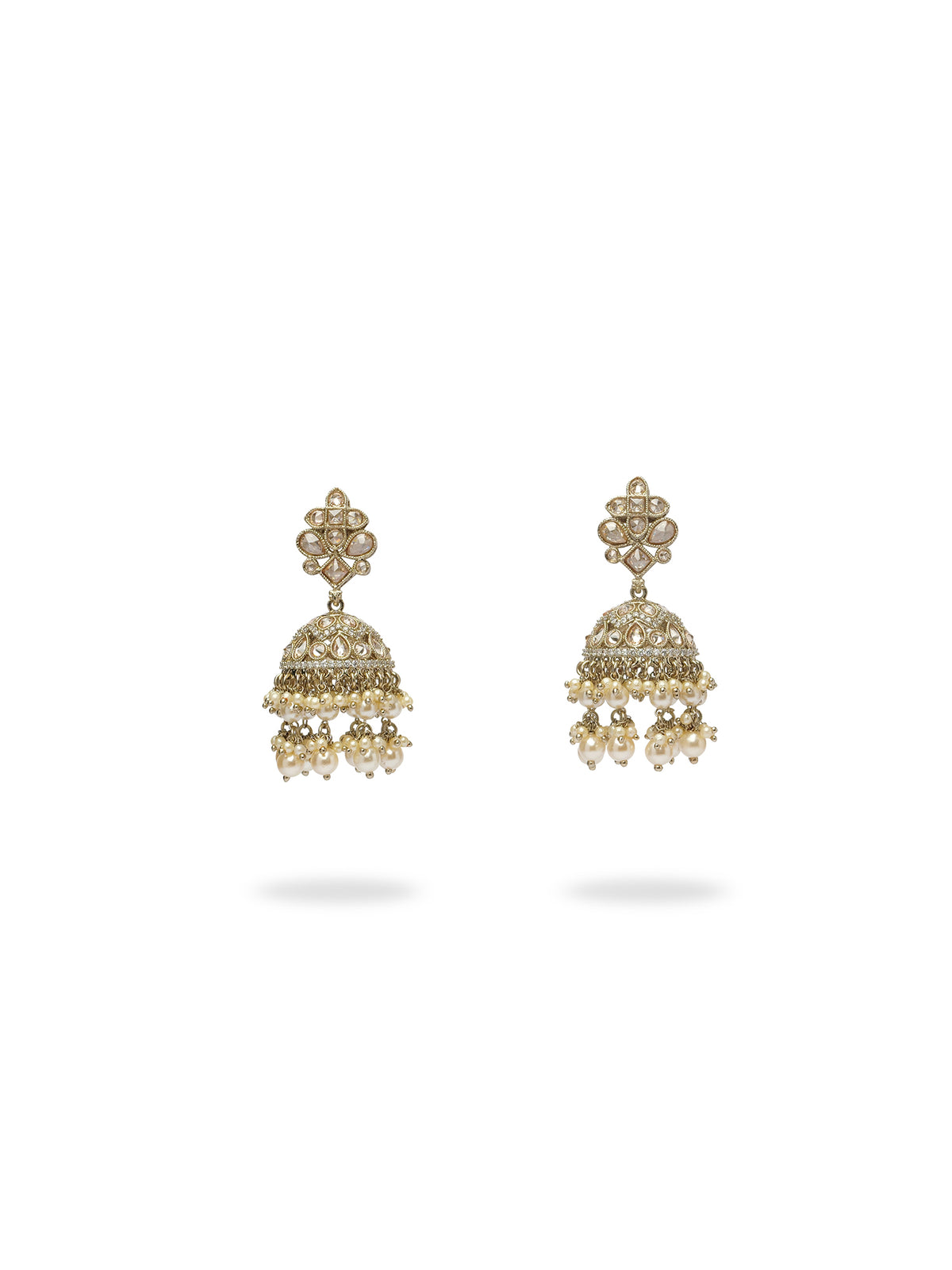 Niravi Jhumka Earrings in Champagne