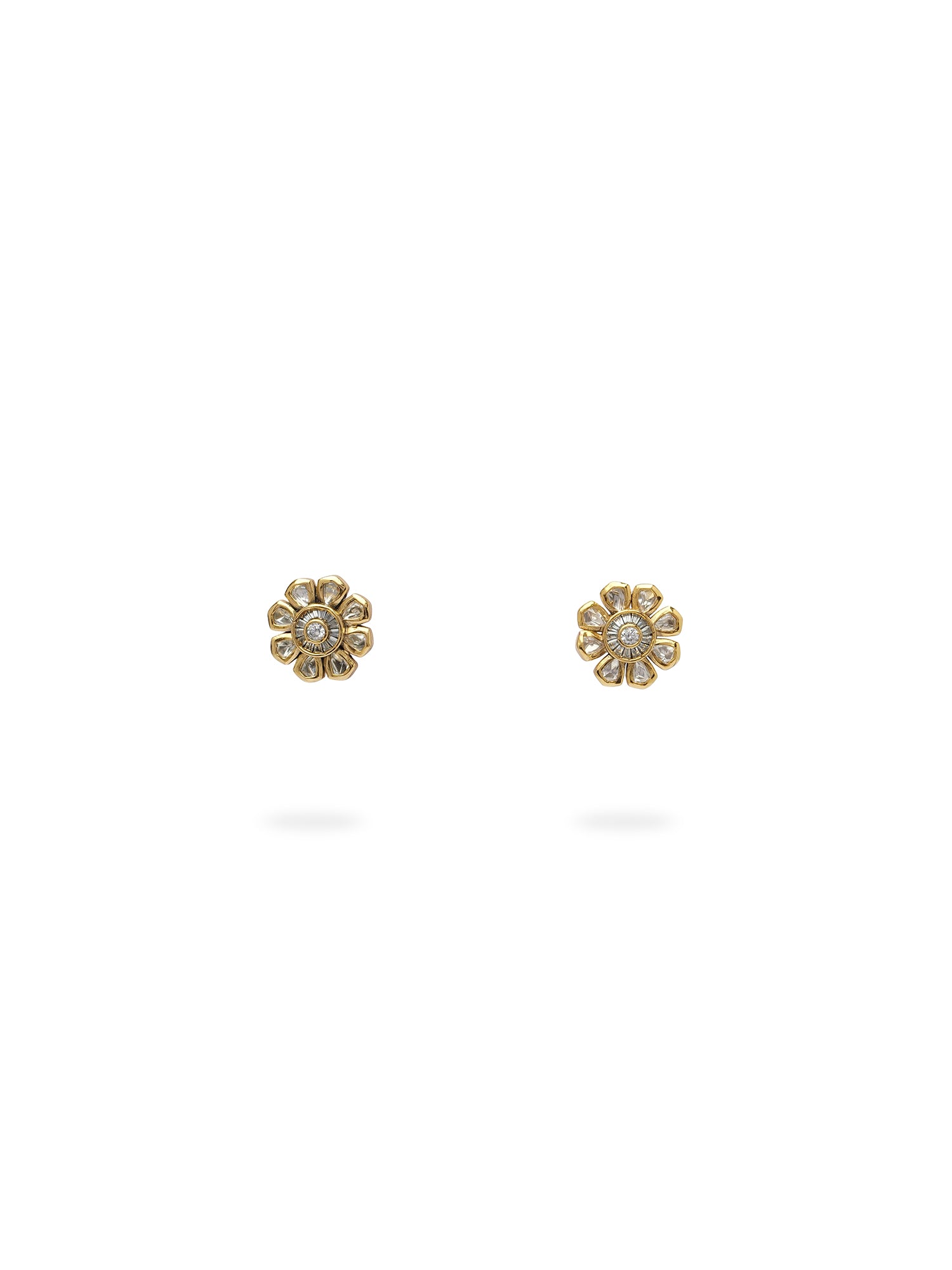 Nita Kundan Studs in White