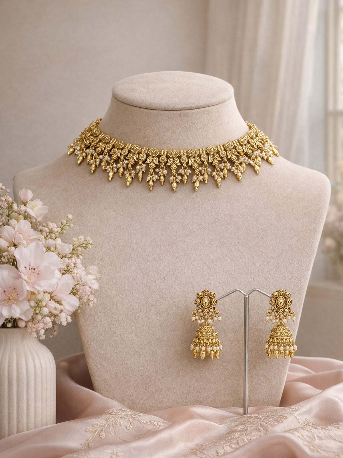 Nitya Classic Necklace Set in White