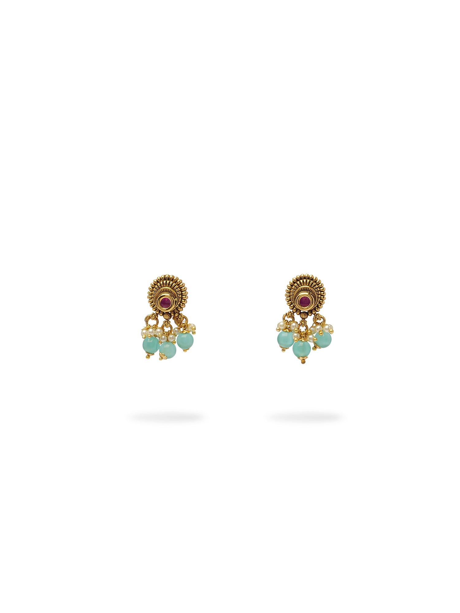 Nivara Small Earrings in Ruby and Mint