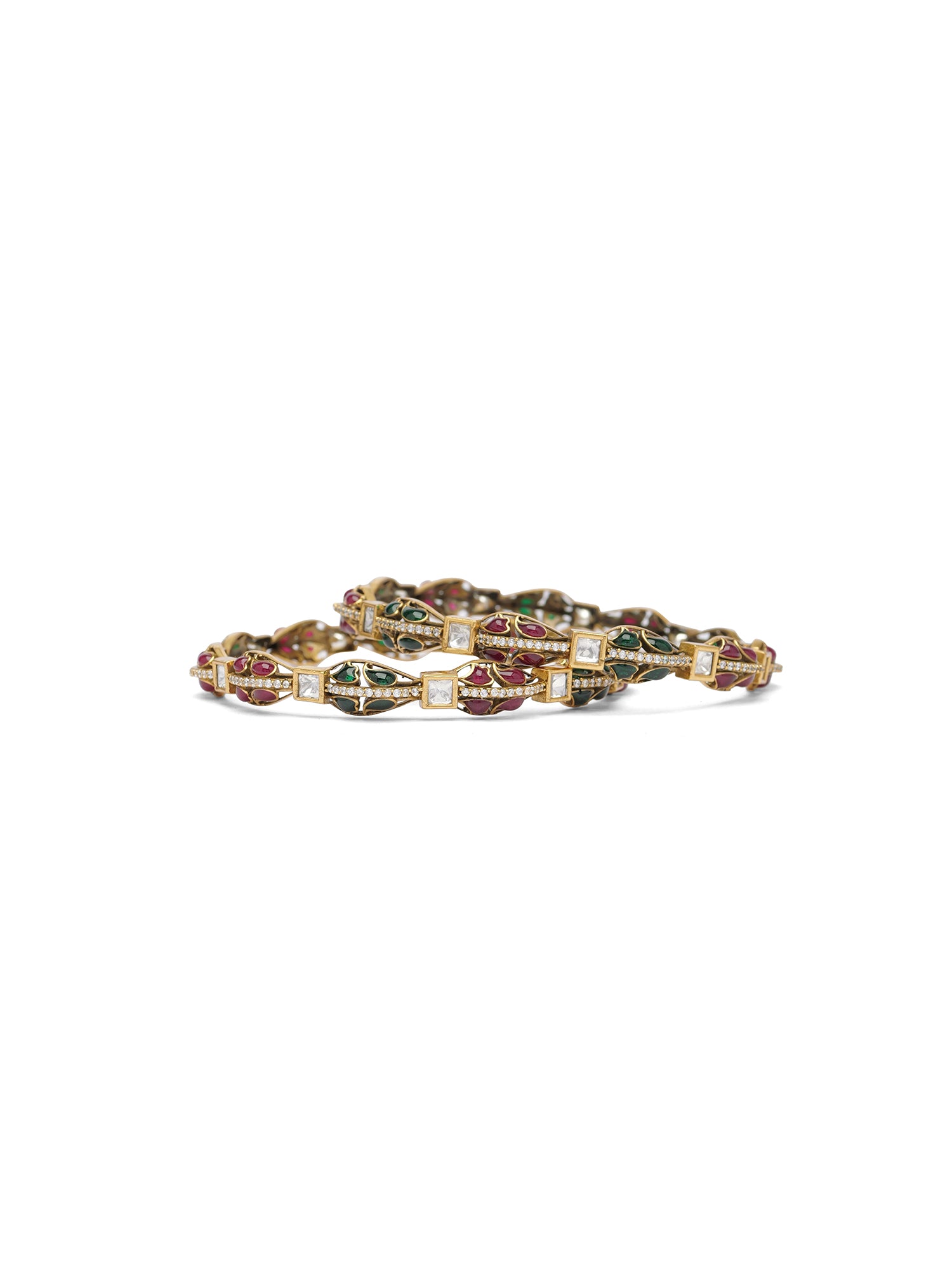 Nivya Kundan Bangles in Multi