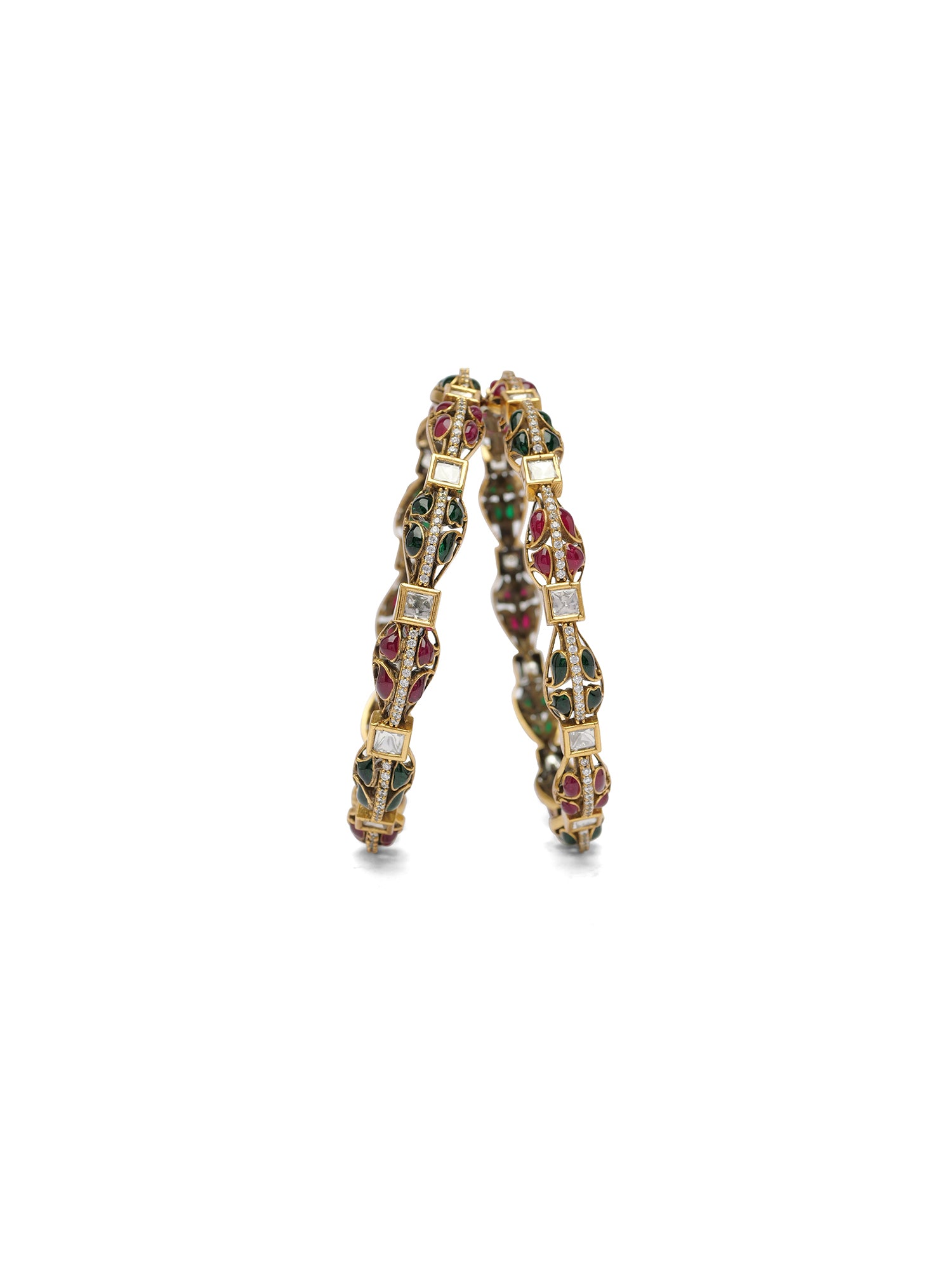 Nivya Kundan Bangles in Multi