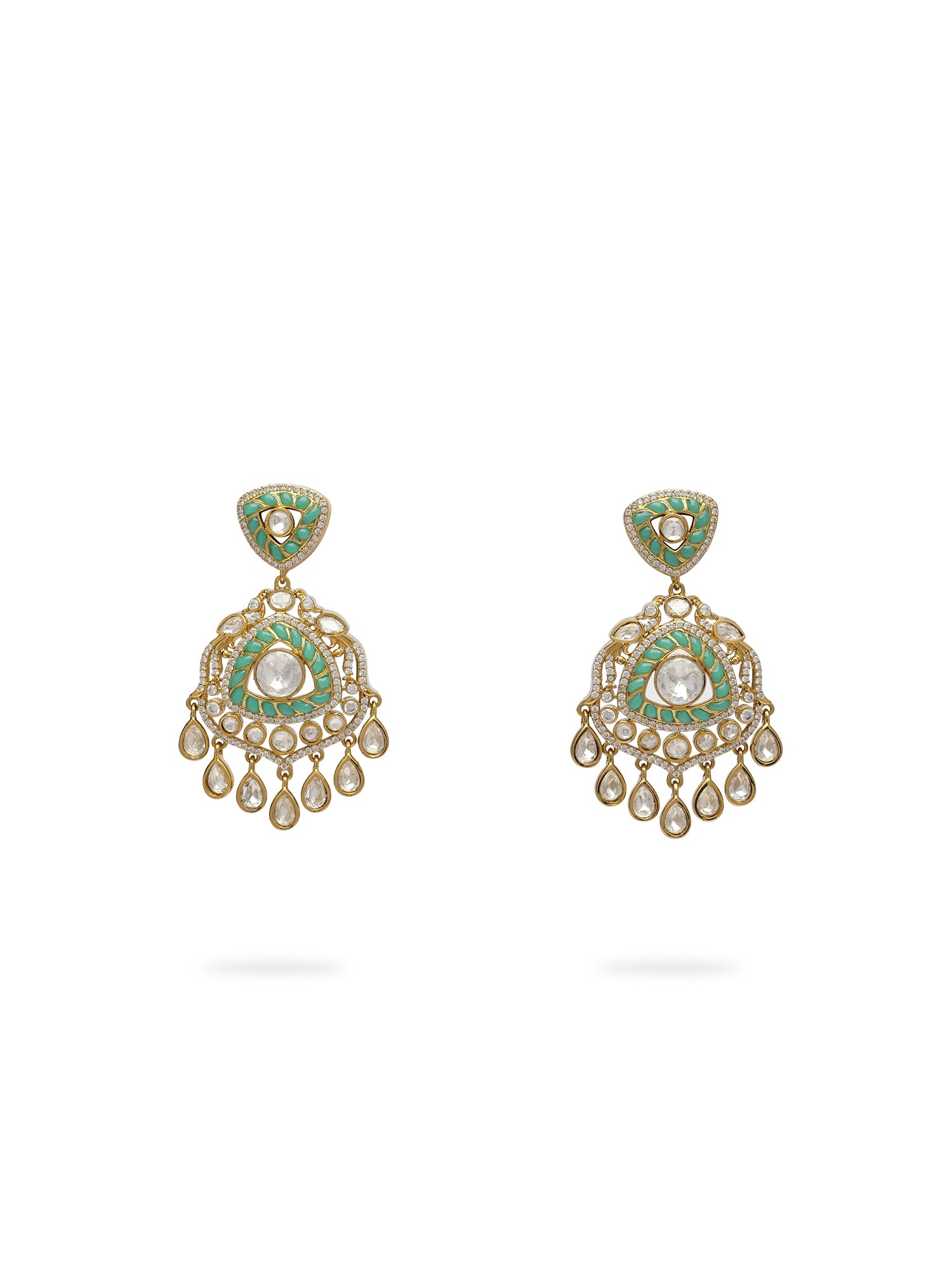Noorina Kundan Necklace Set in Light Blue