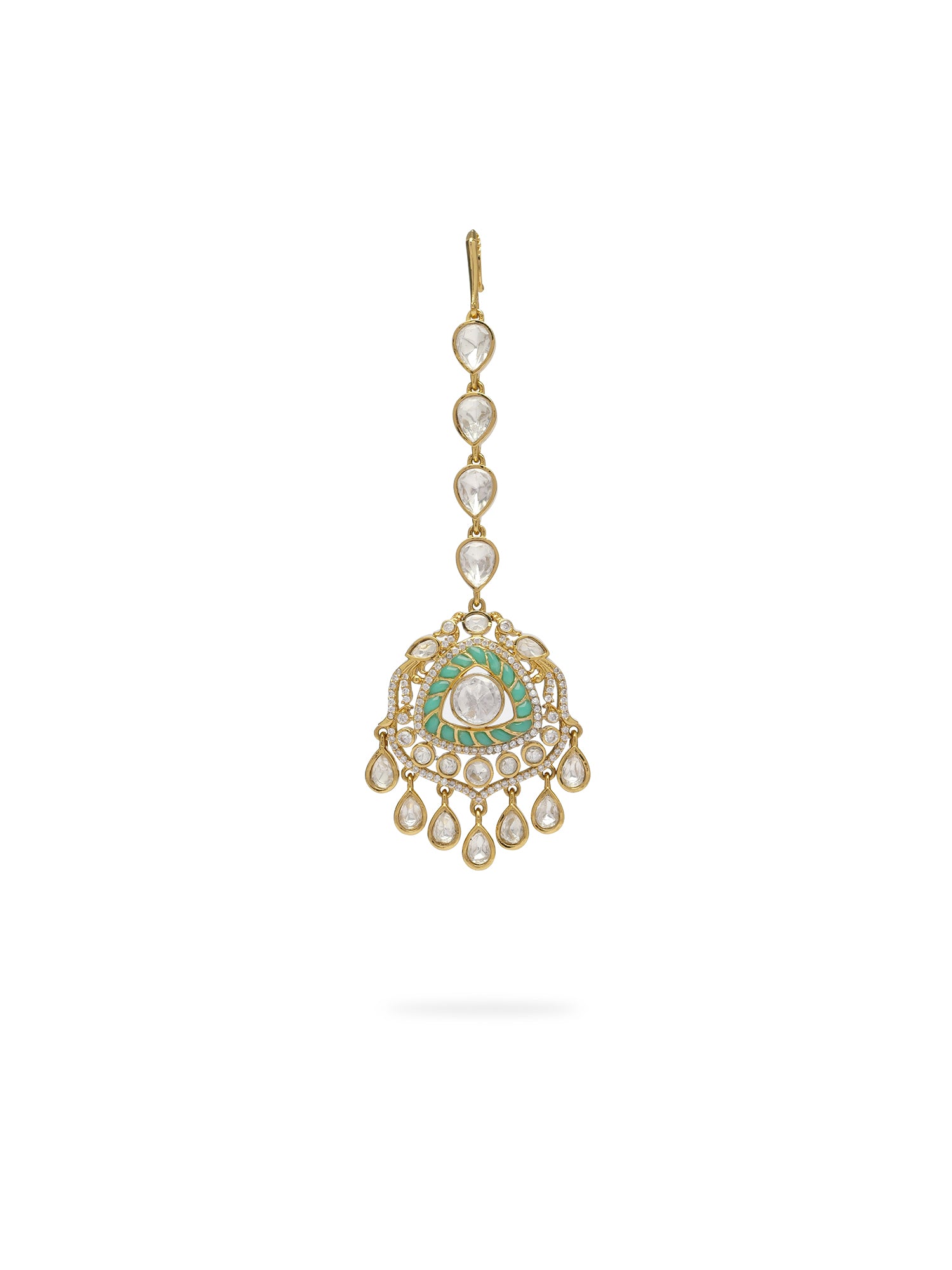 Noorina Kundan Necklace Set in Light Blue
