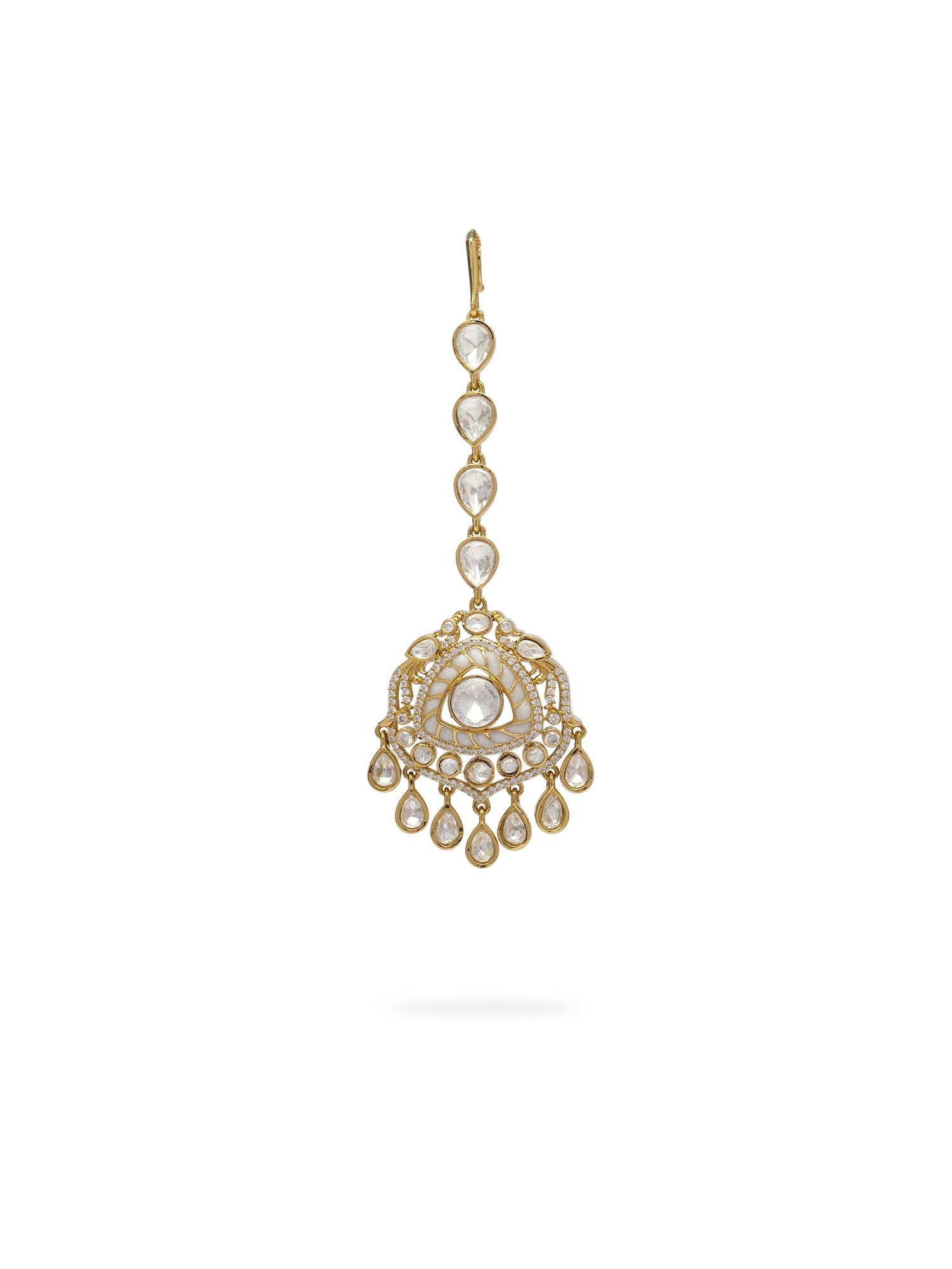 Noorina Kundan Necklace Set in White