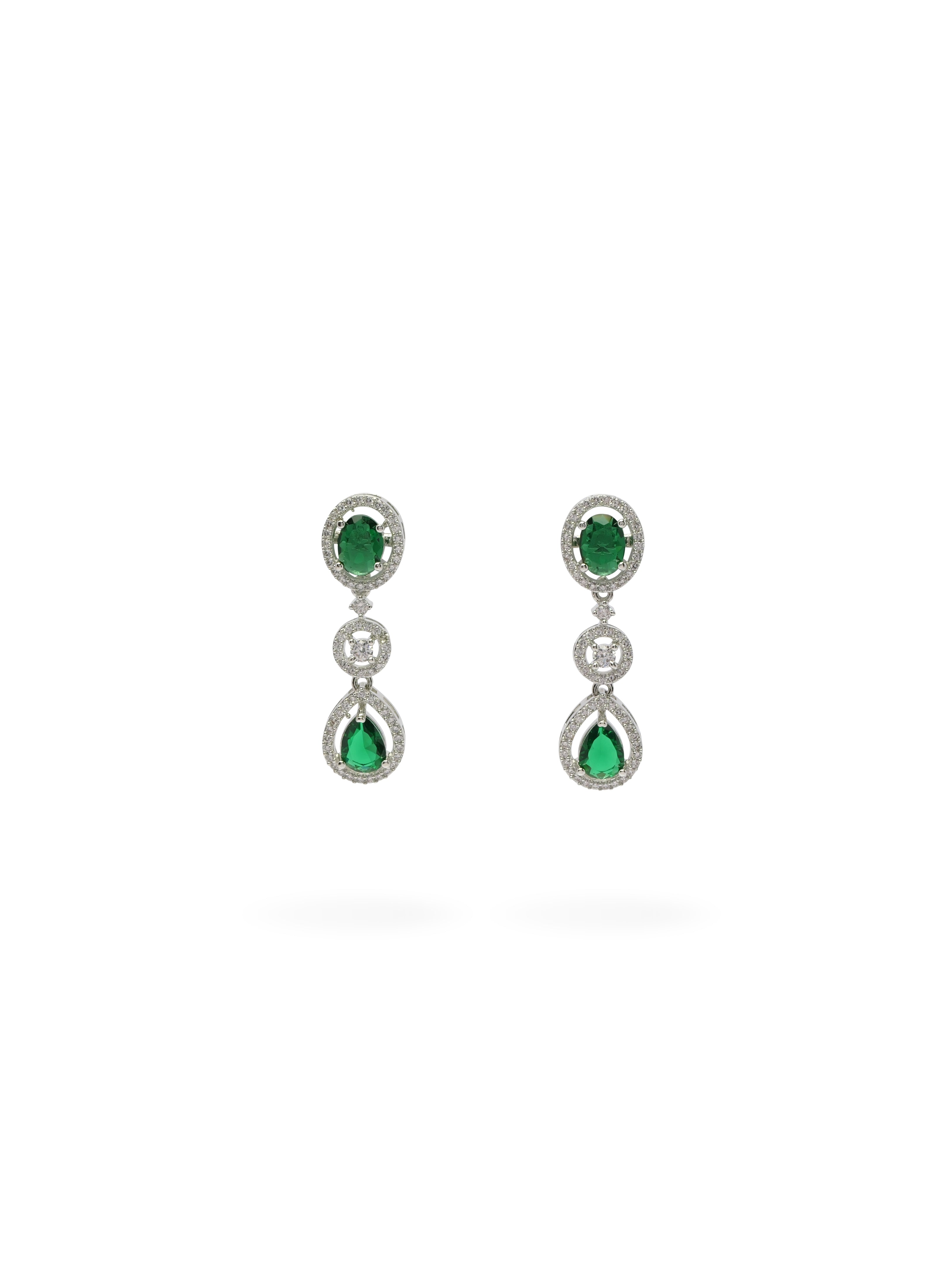 Norah Cubic Zirconia Green Necklace Set