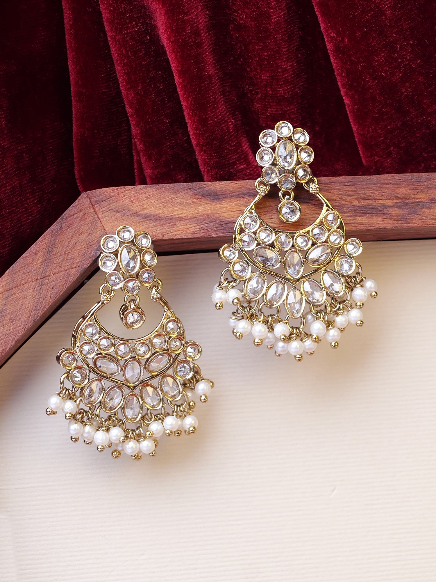 Noreen Chandbali Earrings in Champagne